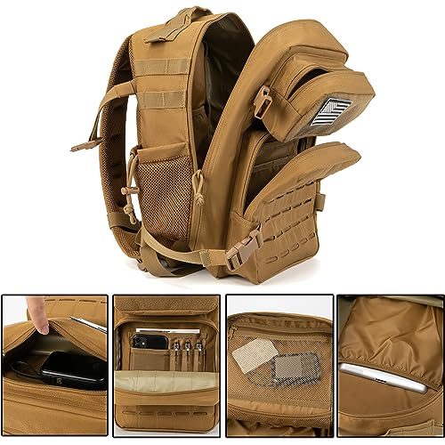 Thumbnail 4 de QT&QY Mochila táctica militar 25L con sistema MOLLE, 40x25x25 cm y apertura 180°