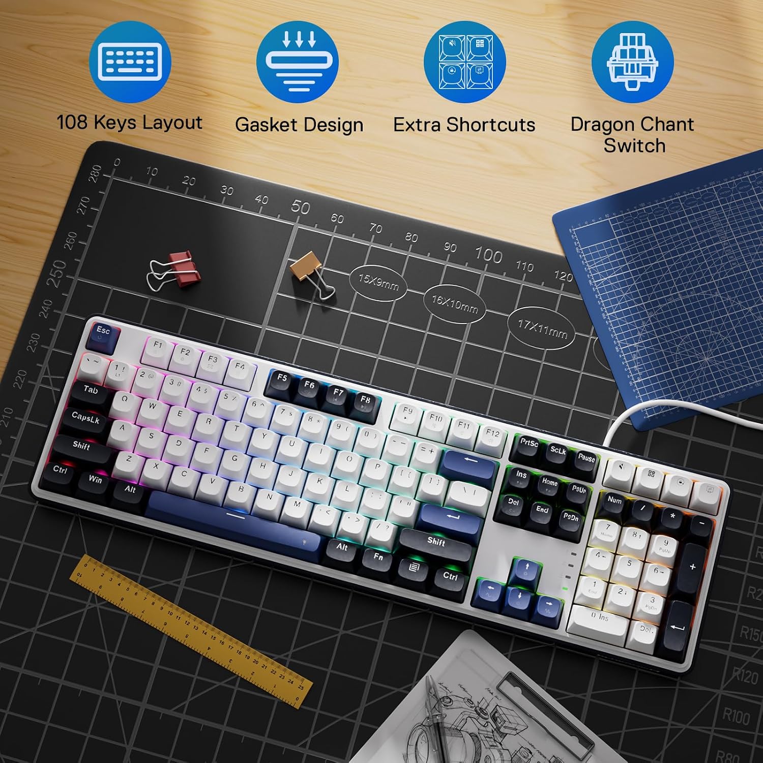 Thumbnail 1 de Redragon K689 Wired Gasket RGB Gaming Keyboard (104 keys + extra 4 hotkeys)