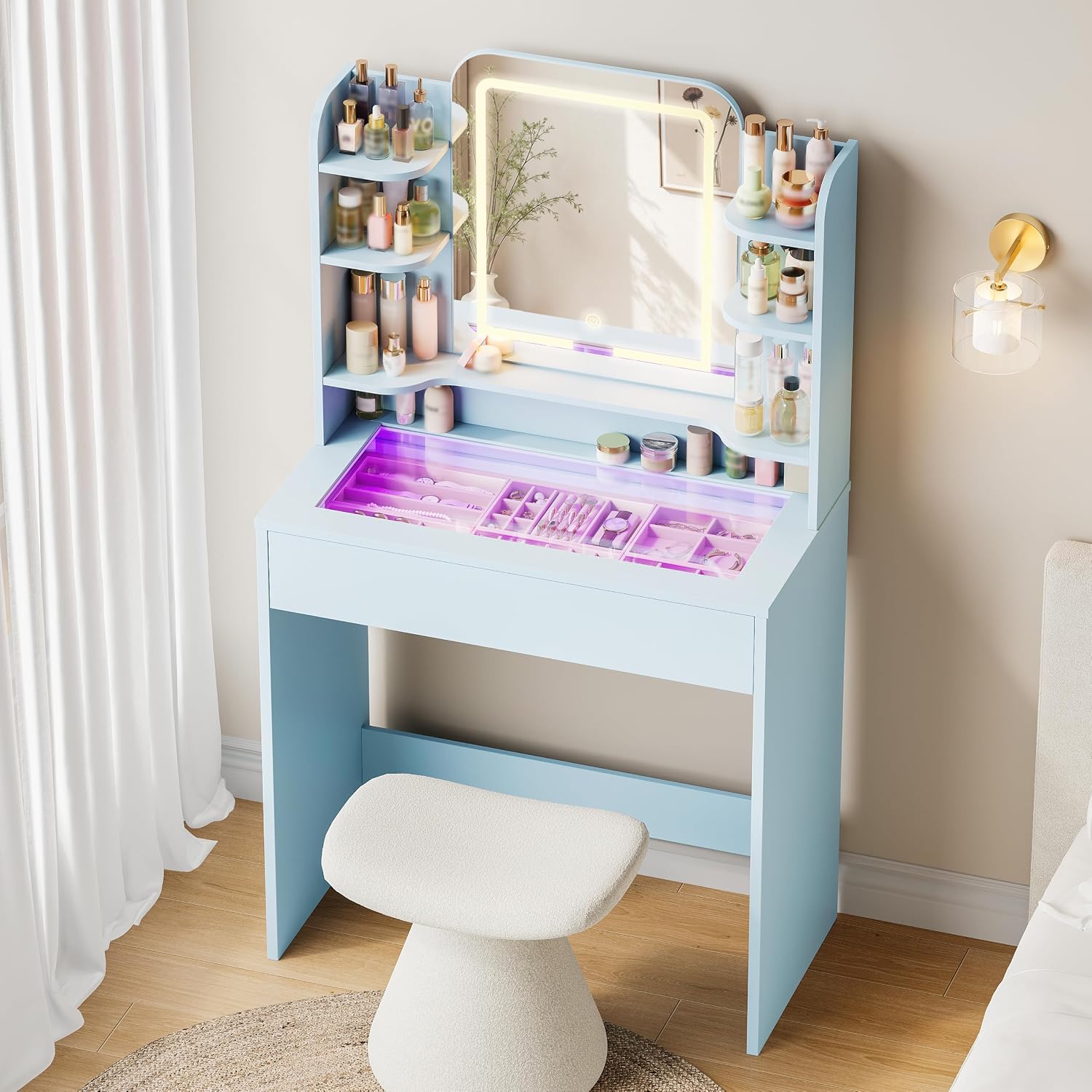 Detalle de Tourpear Vanity with Tempered Glass Top