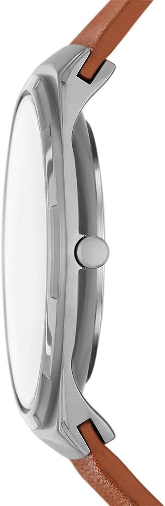 Detalle de Skagen Melbye Titanium: Herrenuhr mit Titan-Gehäuse, Quarz-Dreizeiger, wahlweise Leder- oder Edelstahlarmband