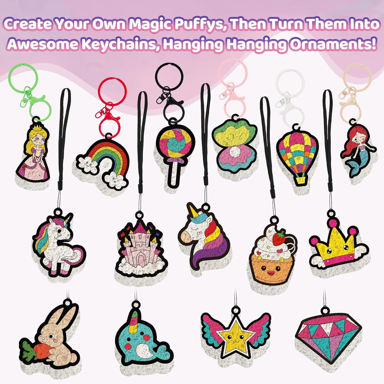 Thumbnail 6 de Bafeil Aqua Puffs 3D Art Kit for Girls – Magic Foam Texture Painting Set