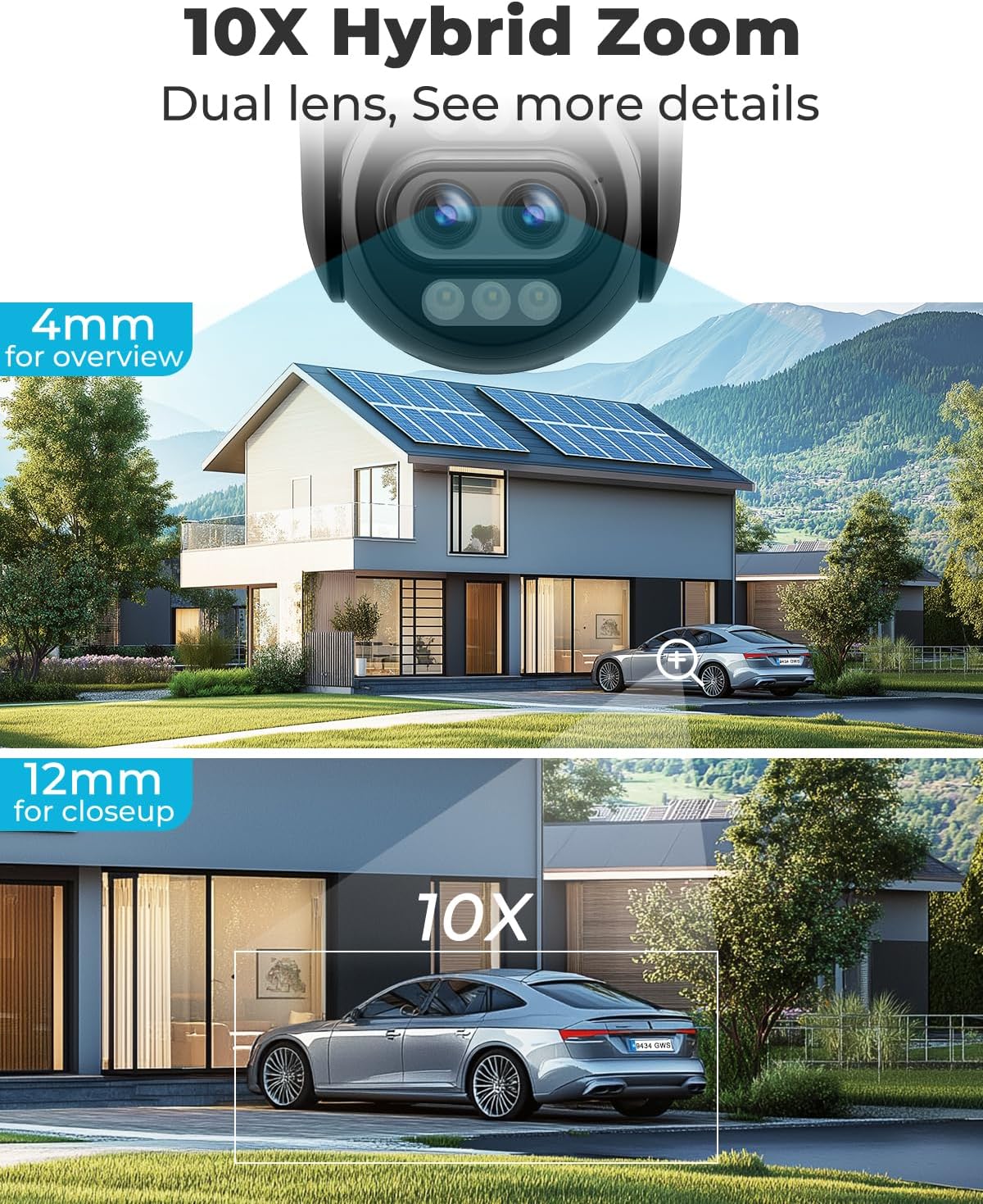 Thumbnail 1 de GENBOLT 4K WiFi Security Camera Outdoor with PoE — 8MP Dual Lens CCTV with 10X Hybrid Zoom