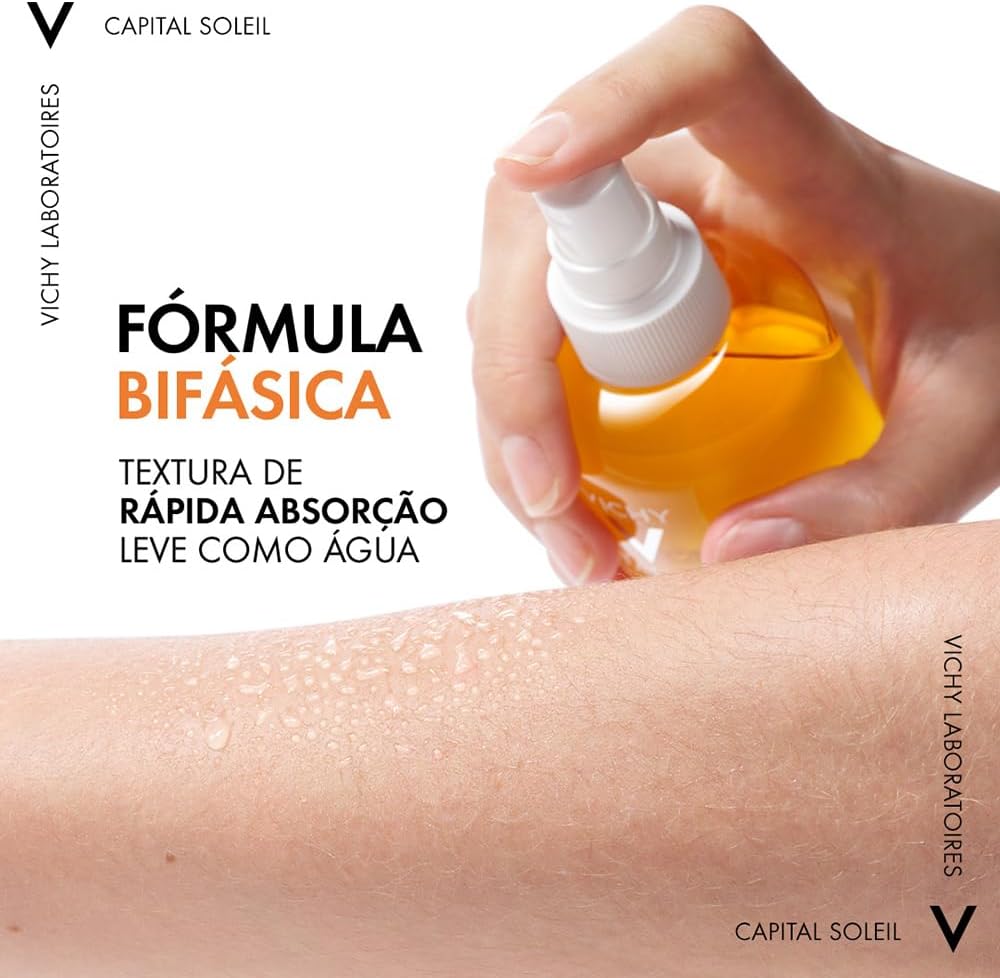 Detalle 2 de Vichy Capital Soleil Eau de Protection Solaire SPF50 – Formule Hydratante avec Acide Hyaluronique, 200 ml
