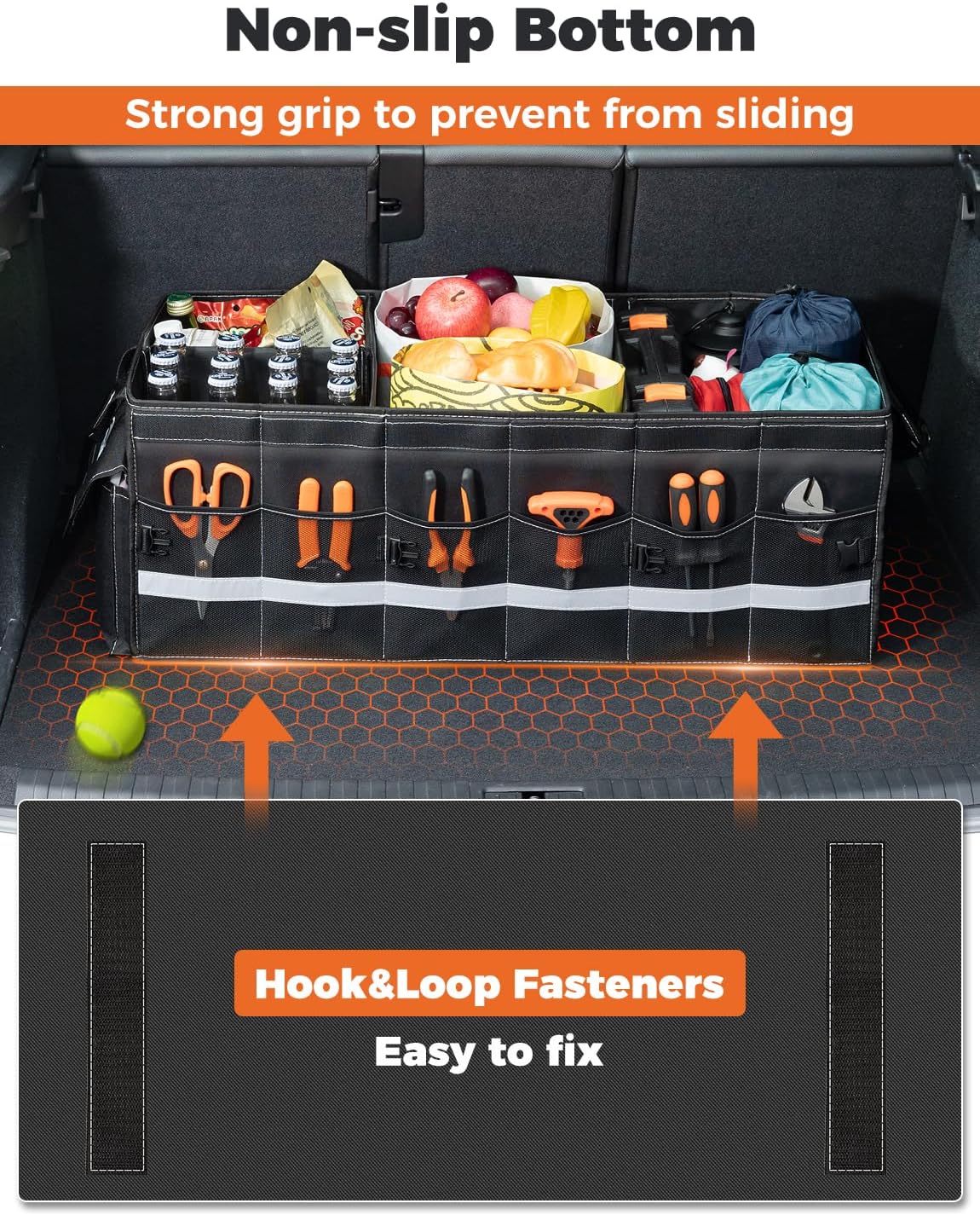 Thumbnail 6 de Oasser Car Boot Organiser 75L, 4 compartments