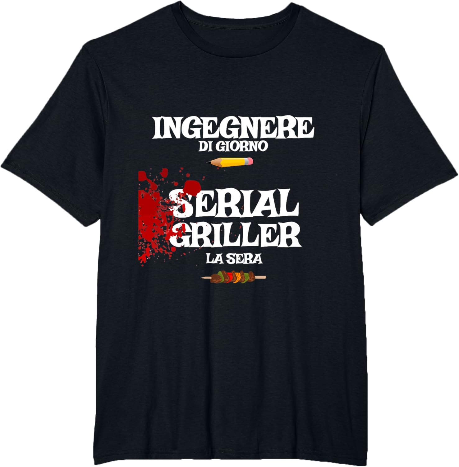 Detalle de BBQ Barbecue Regalo Ironico Uomo Ingegnere – Maglietta Griller Seriale