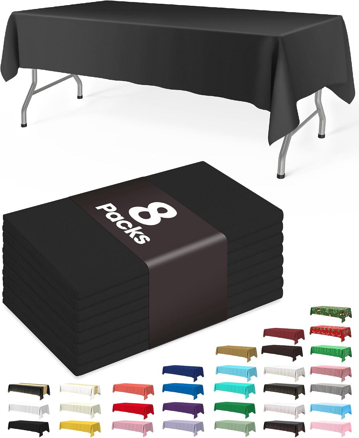 Detalle de Pureegg 8-Pack Plastic Tablecloth 📐