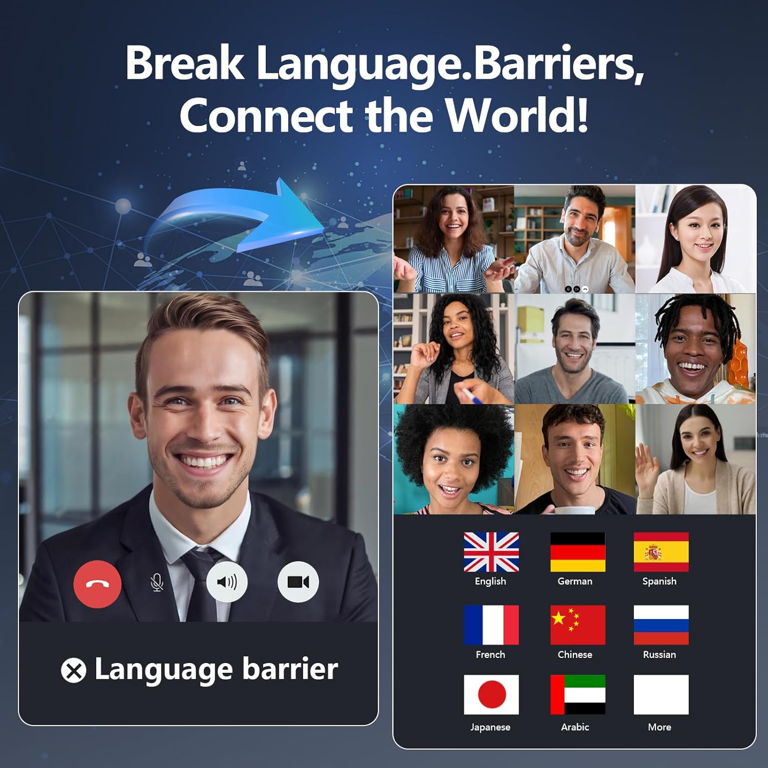 Thumbnail 3 de AI Translation Earbuds Real Time: 164 languages in real-time, 3-in-1 with open-ear comfort