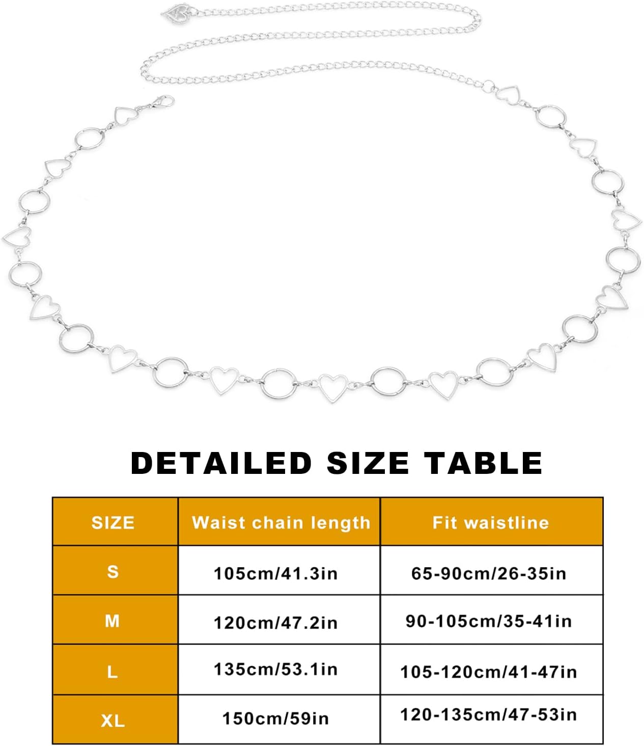 Thumbnail 6 de Liutufy Love Hearts Waist Chain for Women – Adjustable Heart Pendant Belt