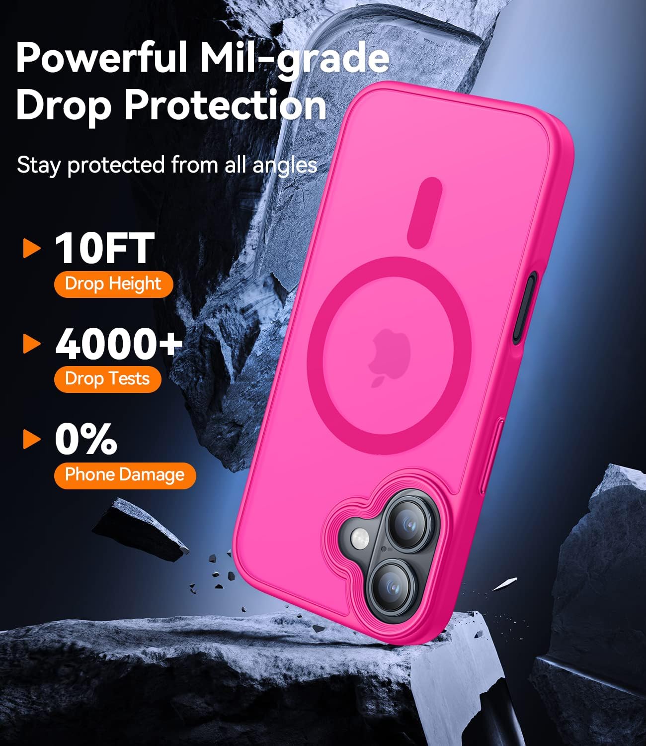 Detalle 2 de CANSHN Funda Magética para iPhone 16 Rosa Vivo