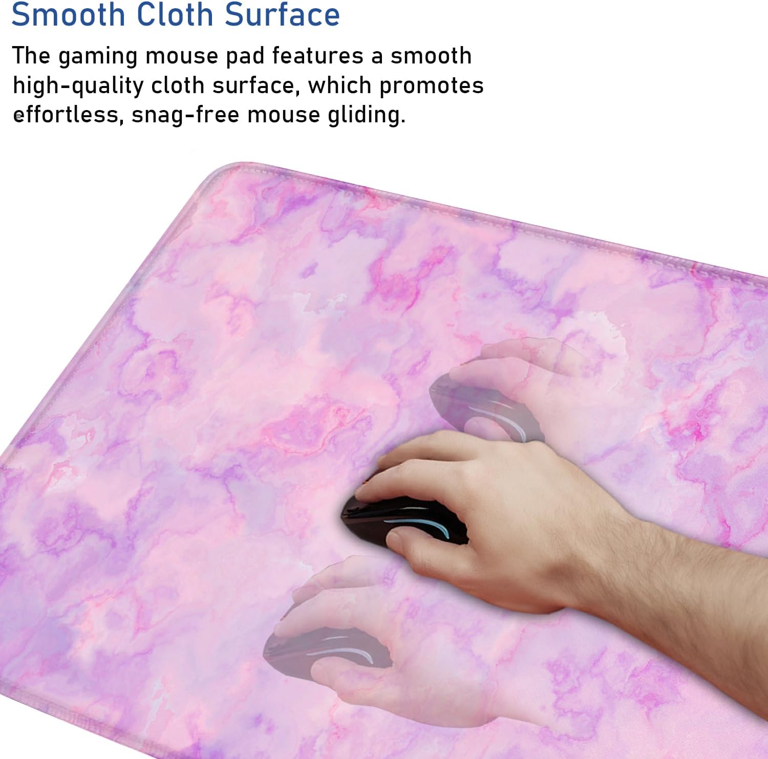 Detalle 1 de Hsmienk AB-C020 Extended Gaming Mouse Pad, Waterproof, Marble Purple