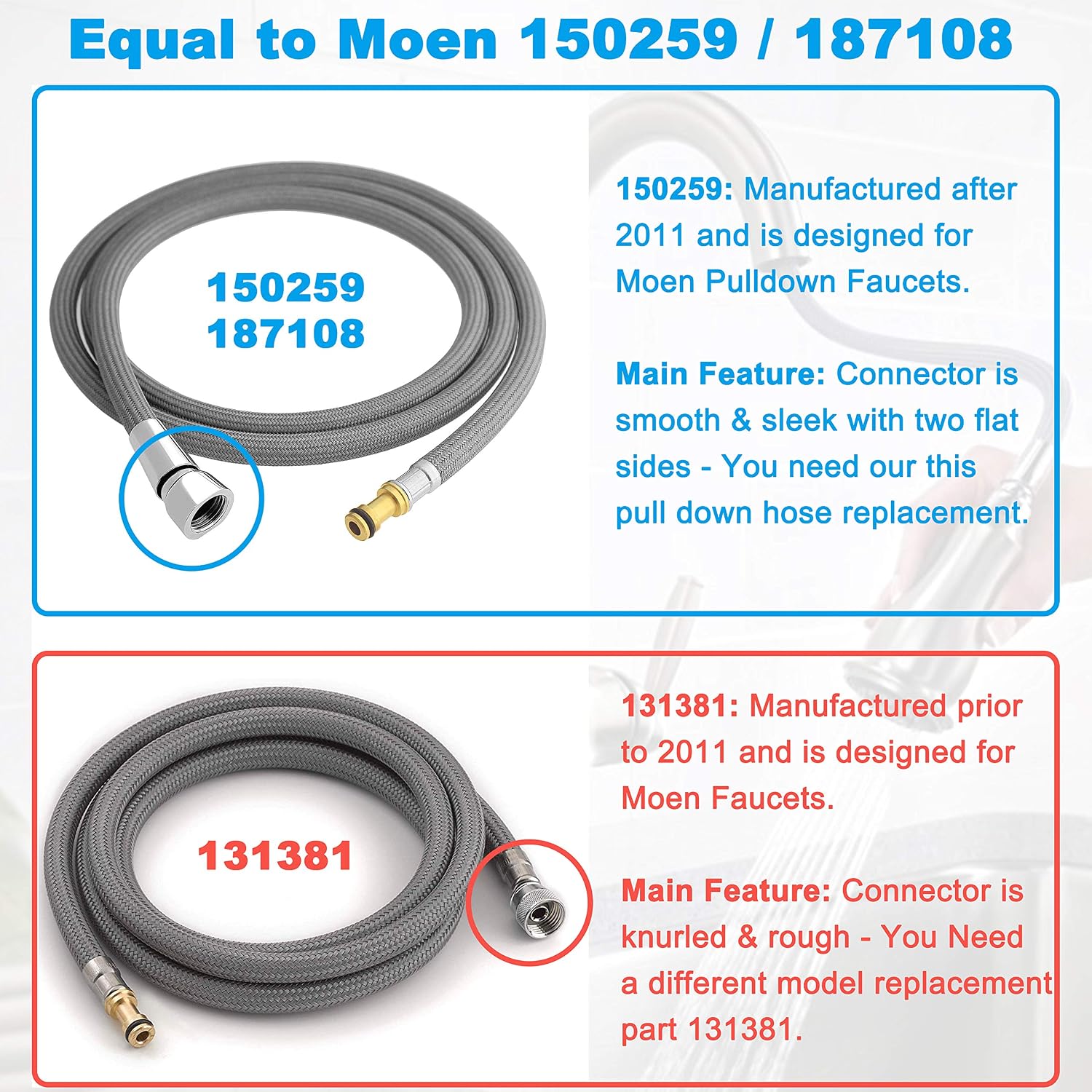 Detalle de Awelife Kitchen Faucet Replacement Hose 68-inch