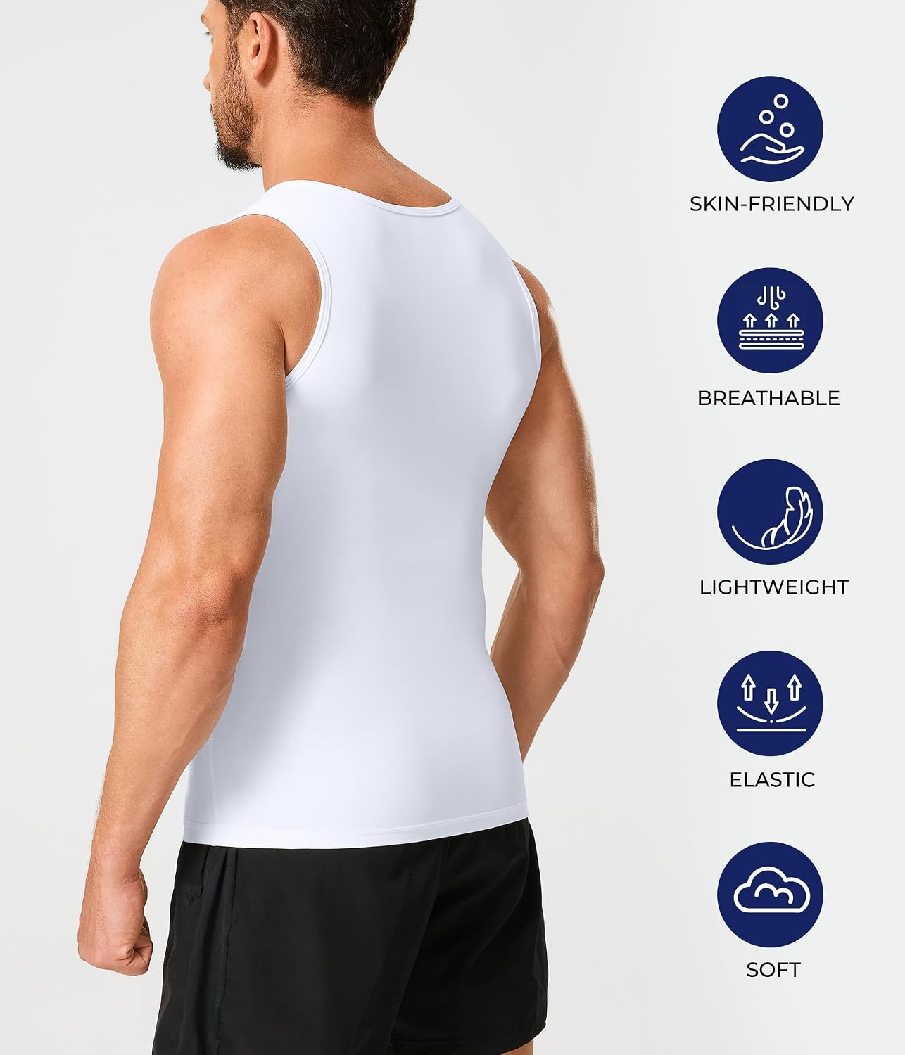 Detalle 2 de Junlan Men Compression Shirt Vest 2 Pack