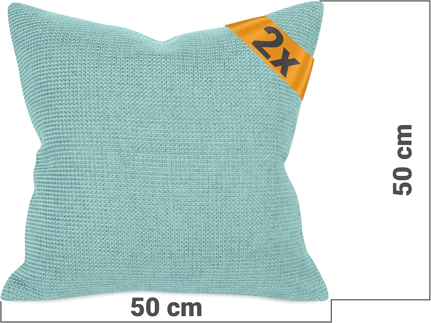 Thumbnail 2 de Housse de Coussin 50x50 cm – Lot de 2 Turquoise chiné par npluseins, texture tapisserie et fini raffiné