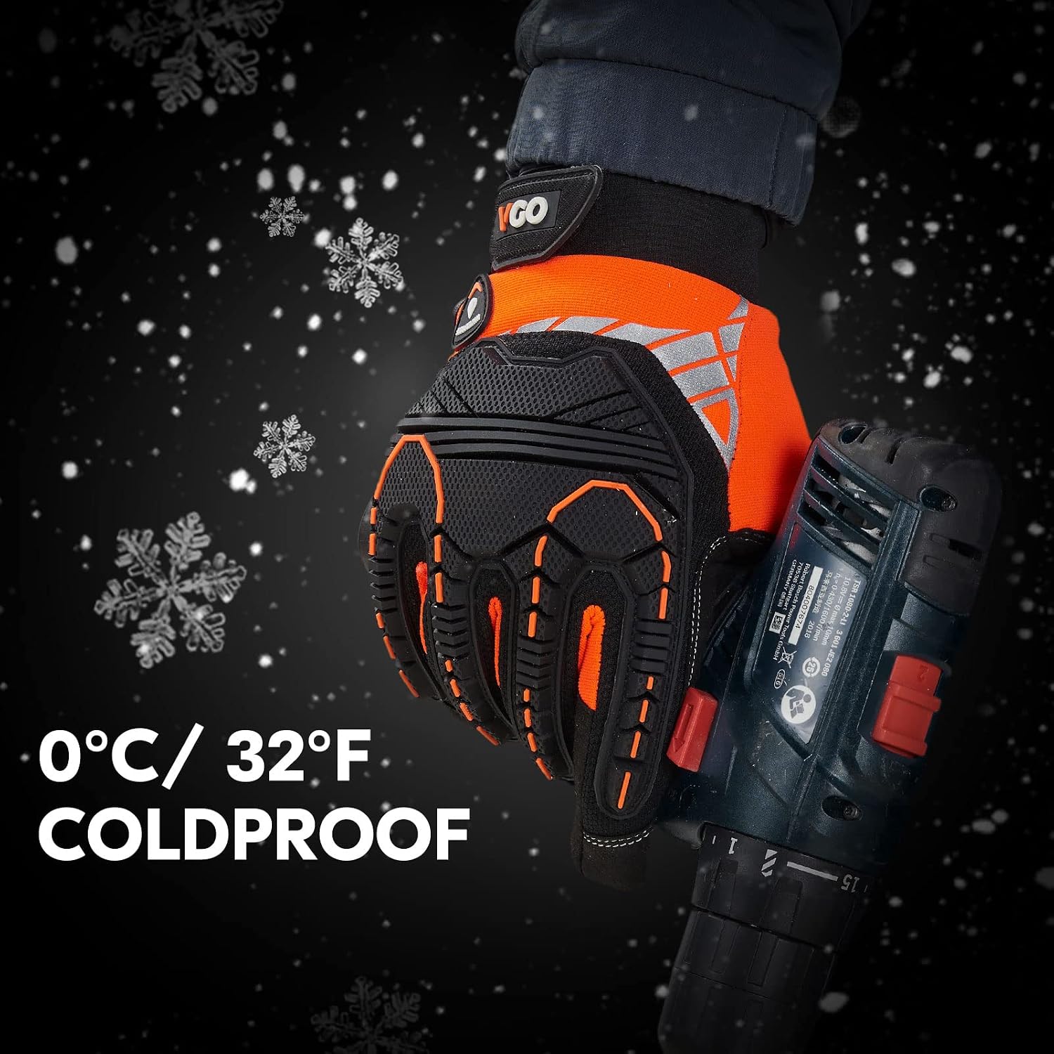 Thumbnail 2 de Vgo... Waterproof Winter Gloves Touchscreen: Warm, Heavy‑Duty Safety Gloves for Cold Weather