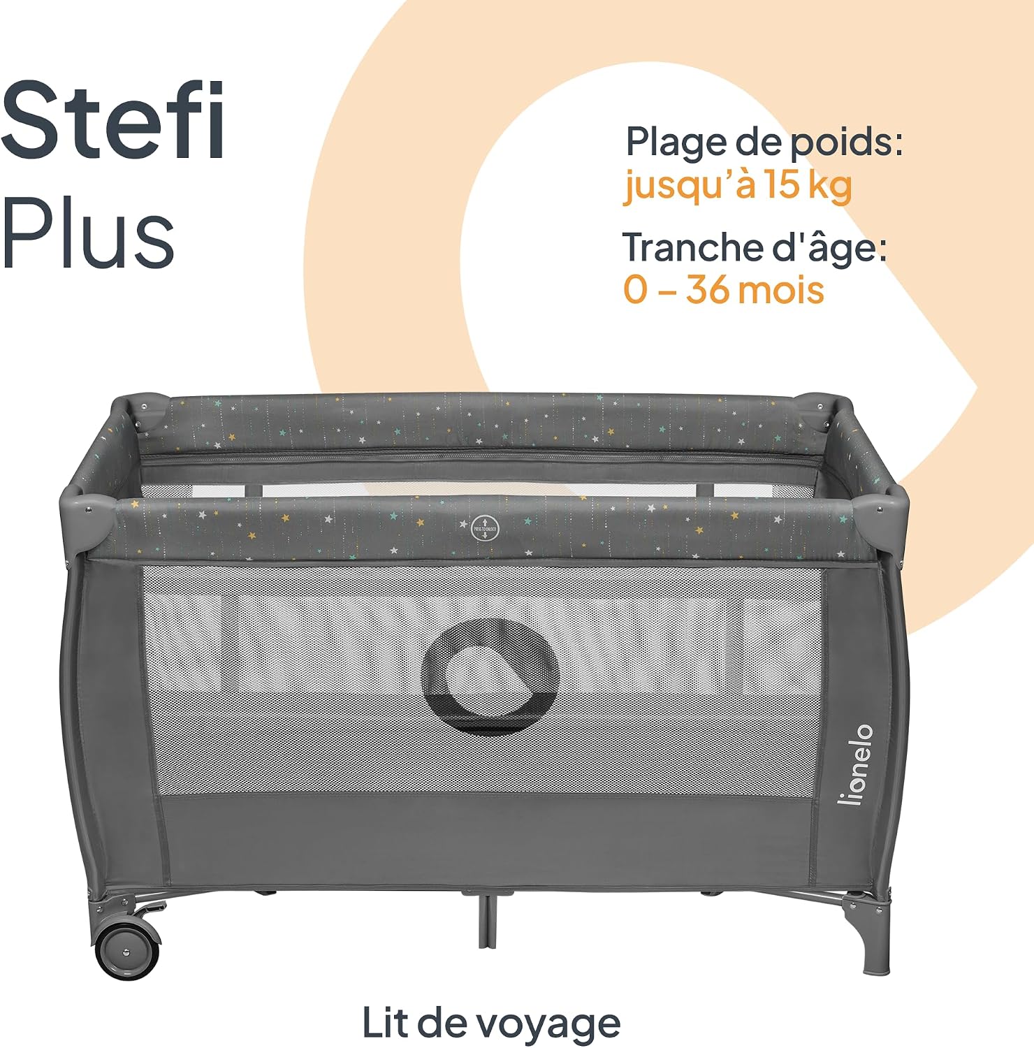 Thumbnail 1 de LIONELO Stefi – Lit bébé 120 x 60 cm jusqu'à 15 kg avec entrée latérale et LockGuard