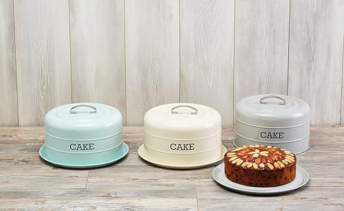 Thumbnail 8 de Kitchen Craft Living Nostalgia Tortiera con Coperchio a Cupola in Acciaio Inossidabile, Bianco 28,5 cm x 18 cm