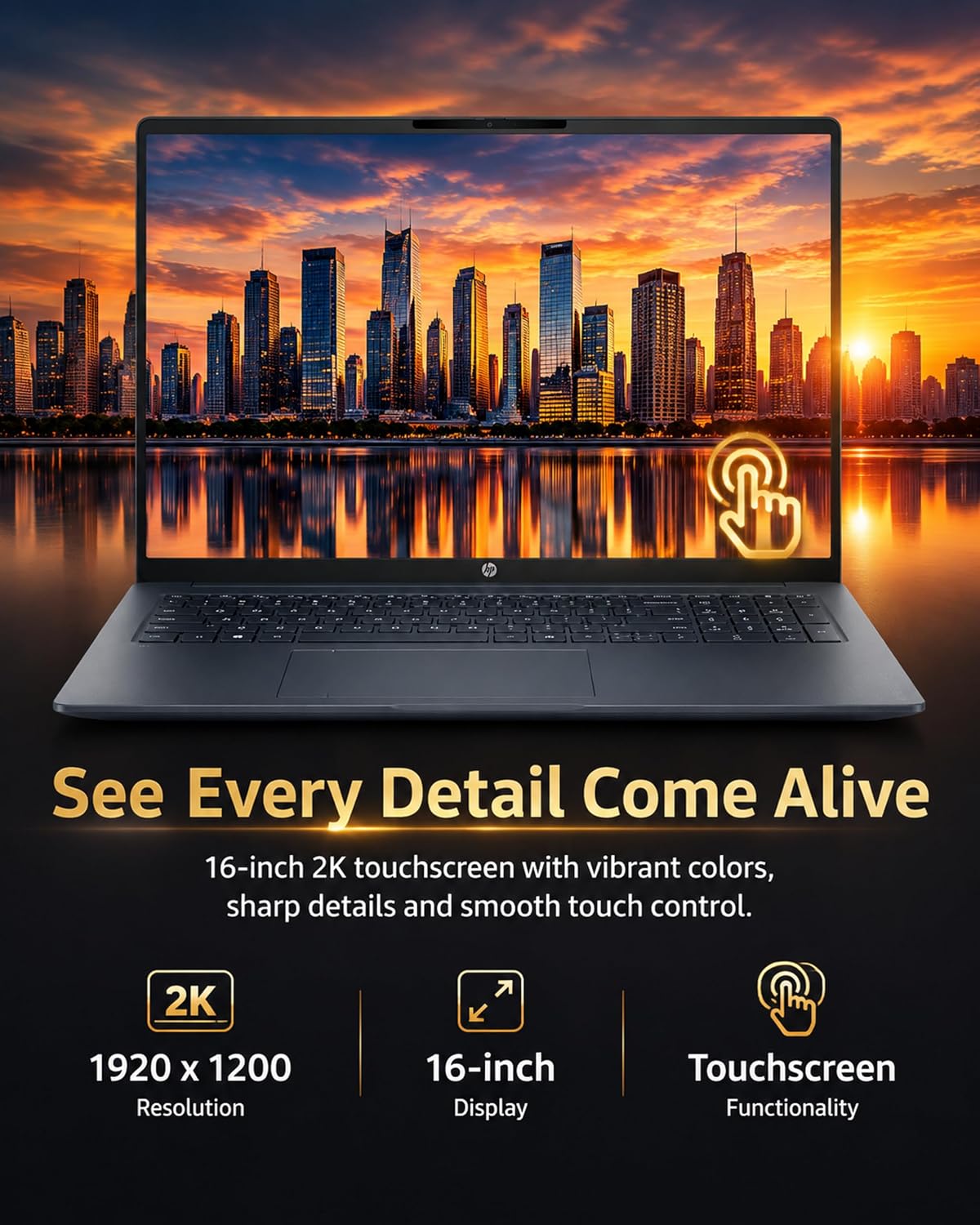 Detalle de HP OmniBook 16-Inch Touch Laptop