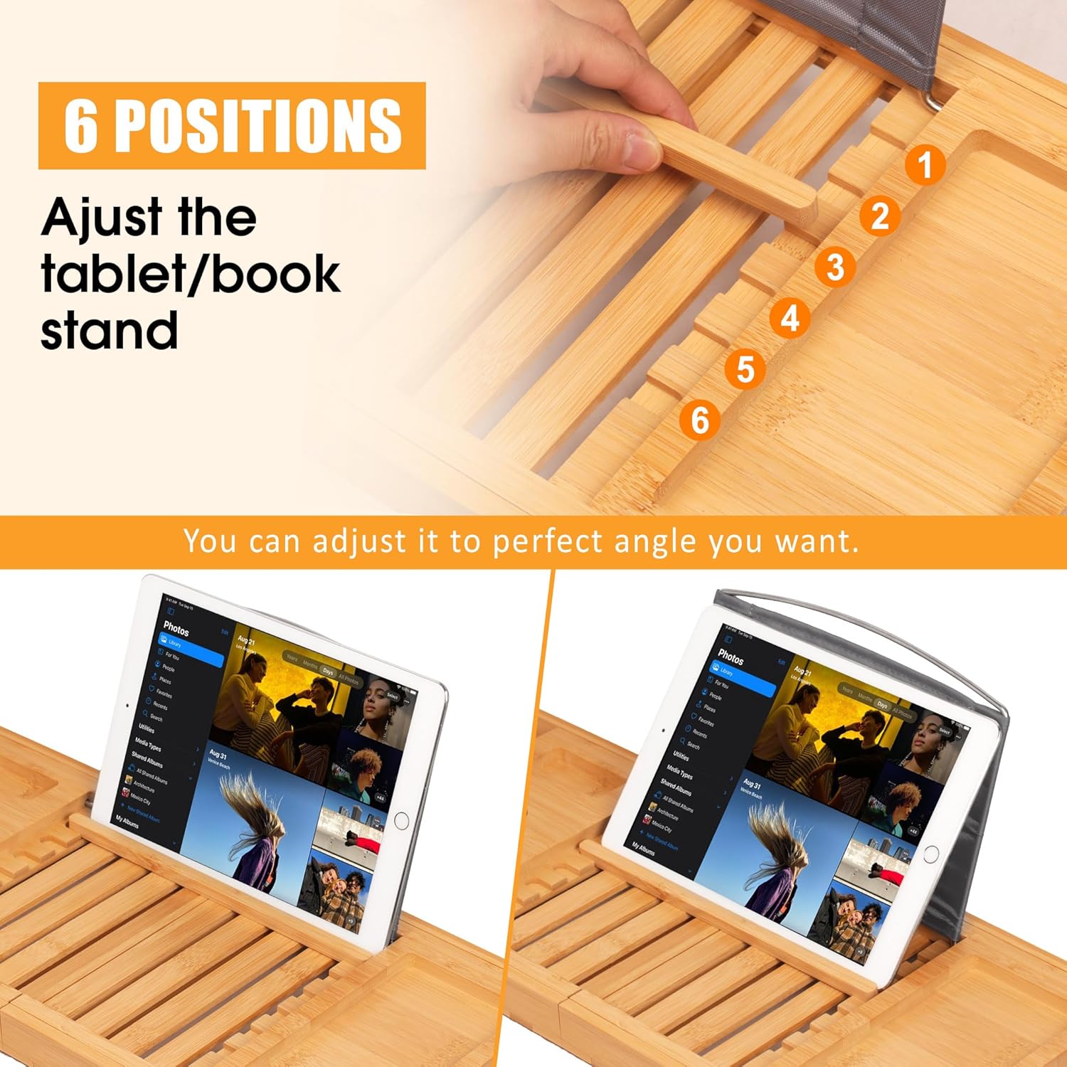 Thumbnail 2 de Artmalle Luxury Bathtub Caddy Tray — Bamboo tub tray