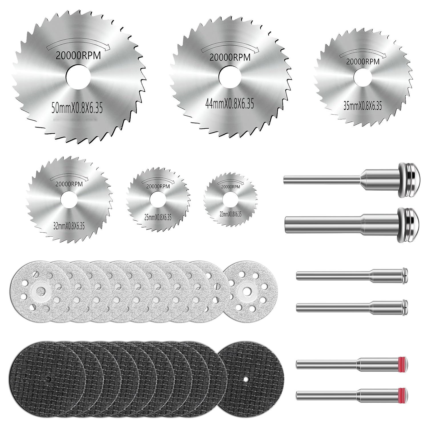 Detalle de YURINWOO 32PCS-Cutting Discs Set snijschijvenset voor rotatiegereedschap, 3 mm schacht