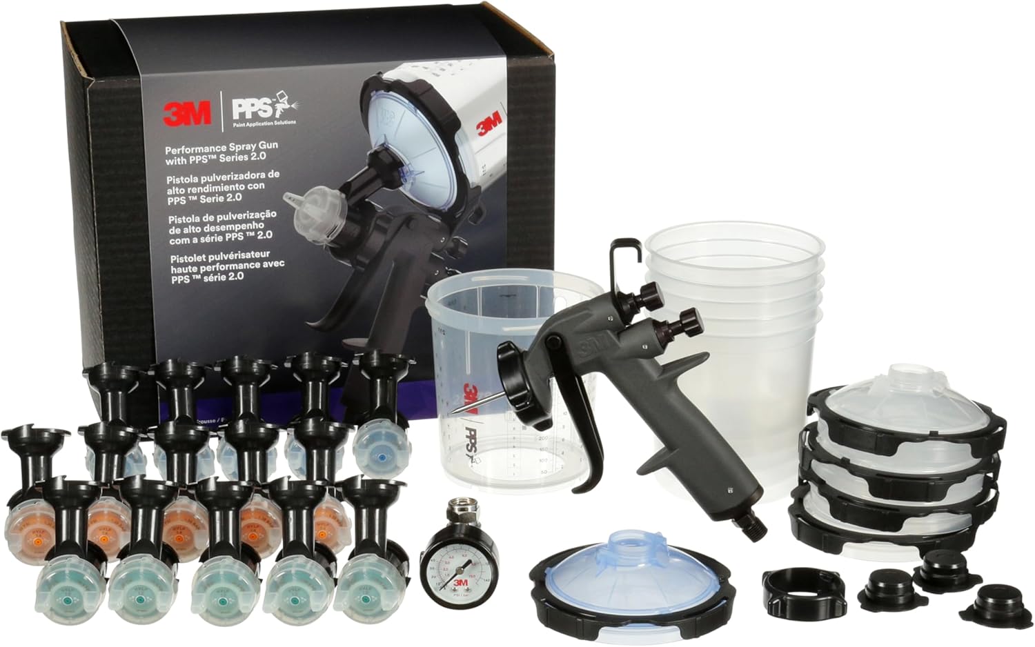 Thumbnail 1 de 3M Performance Spray Gun Starter Kit (26778) with PPS 2.0 Cup System and 15 Replaceable HVLP Heads