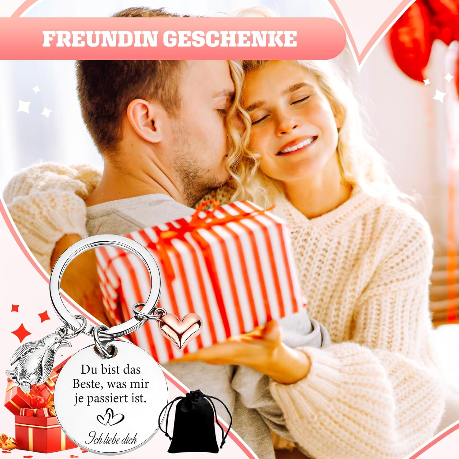 Detalle 2 de TUZELIYA Personalisiert Schlüsselanhänger – personalisiertes Geschenk für sie