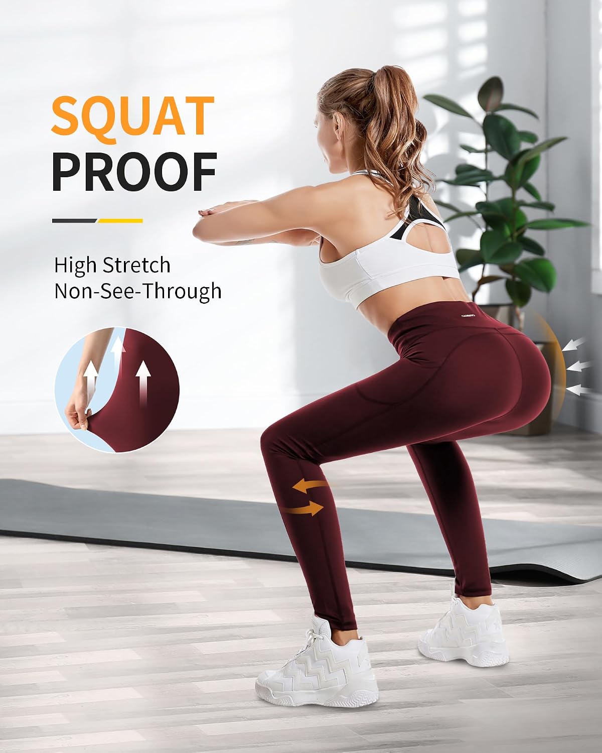 Thumbnail 6 de CAMBIVO SF10 Women's Sports Leggings, High Waist, Phone Pockets and 4-Way Stretch
