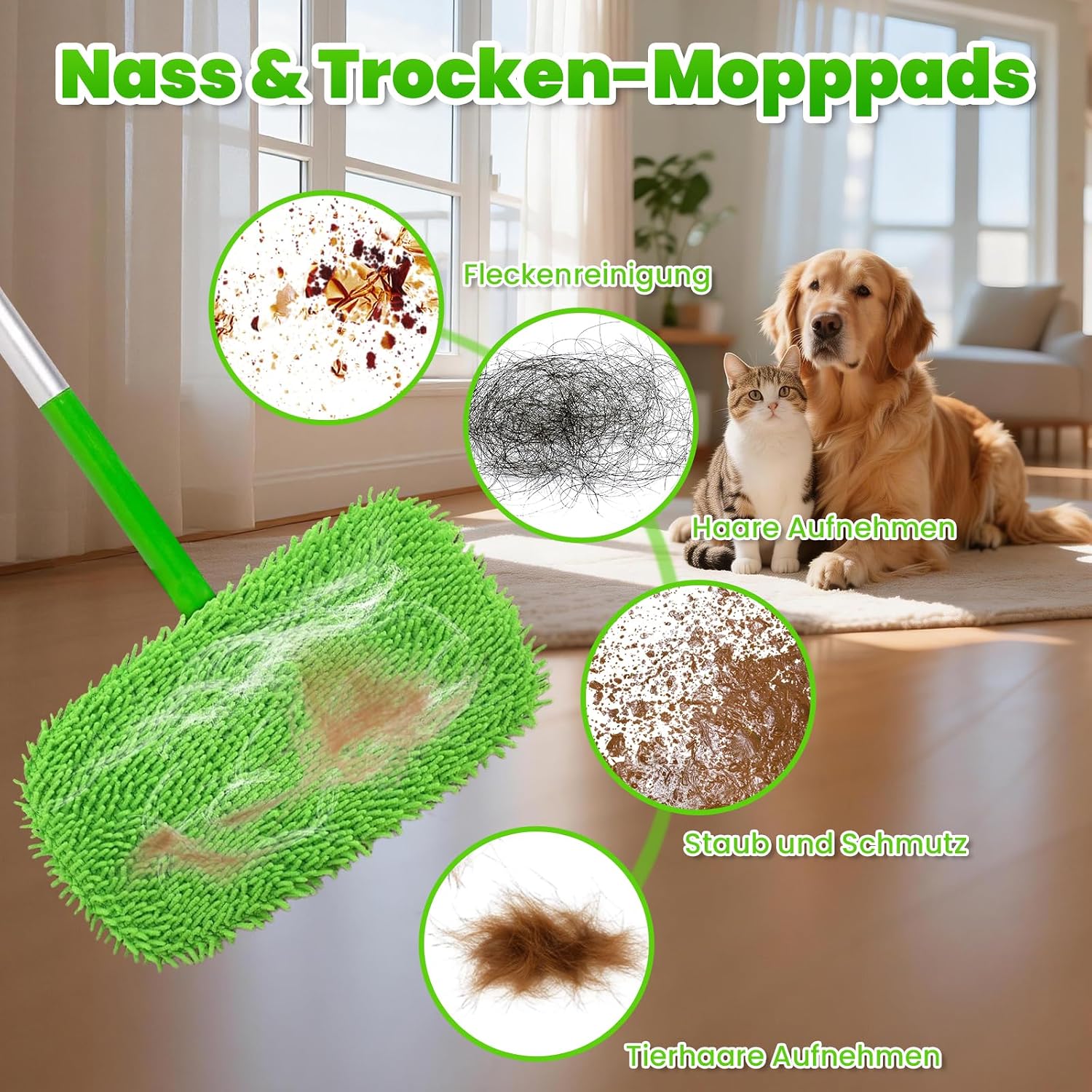 Thumbnail 5 de ZWQO moppdukar för Swiffer, 6-pack i återanvändbar mikrofiberchenille