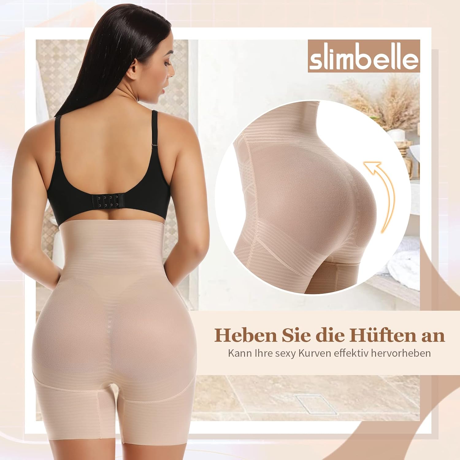 Detalle de SLIMBELLE YD-0141 – damskie majtki push-up, wyściełane i bezszwowe