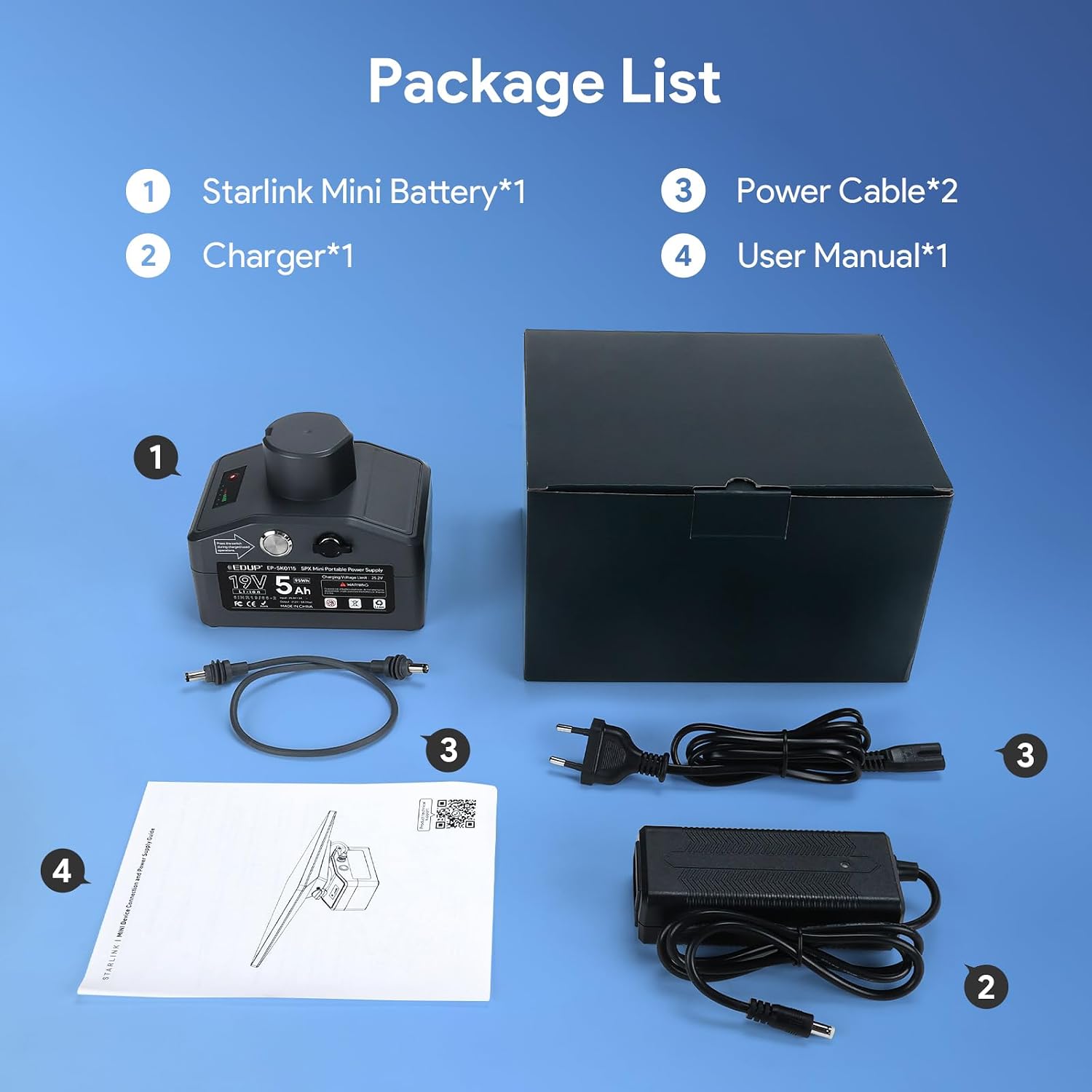 Detalle de EDUP Power Bank Portatile per Starlink Mini – Kit di Montaggio Compatto e Resistente