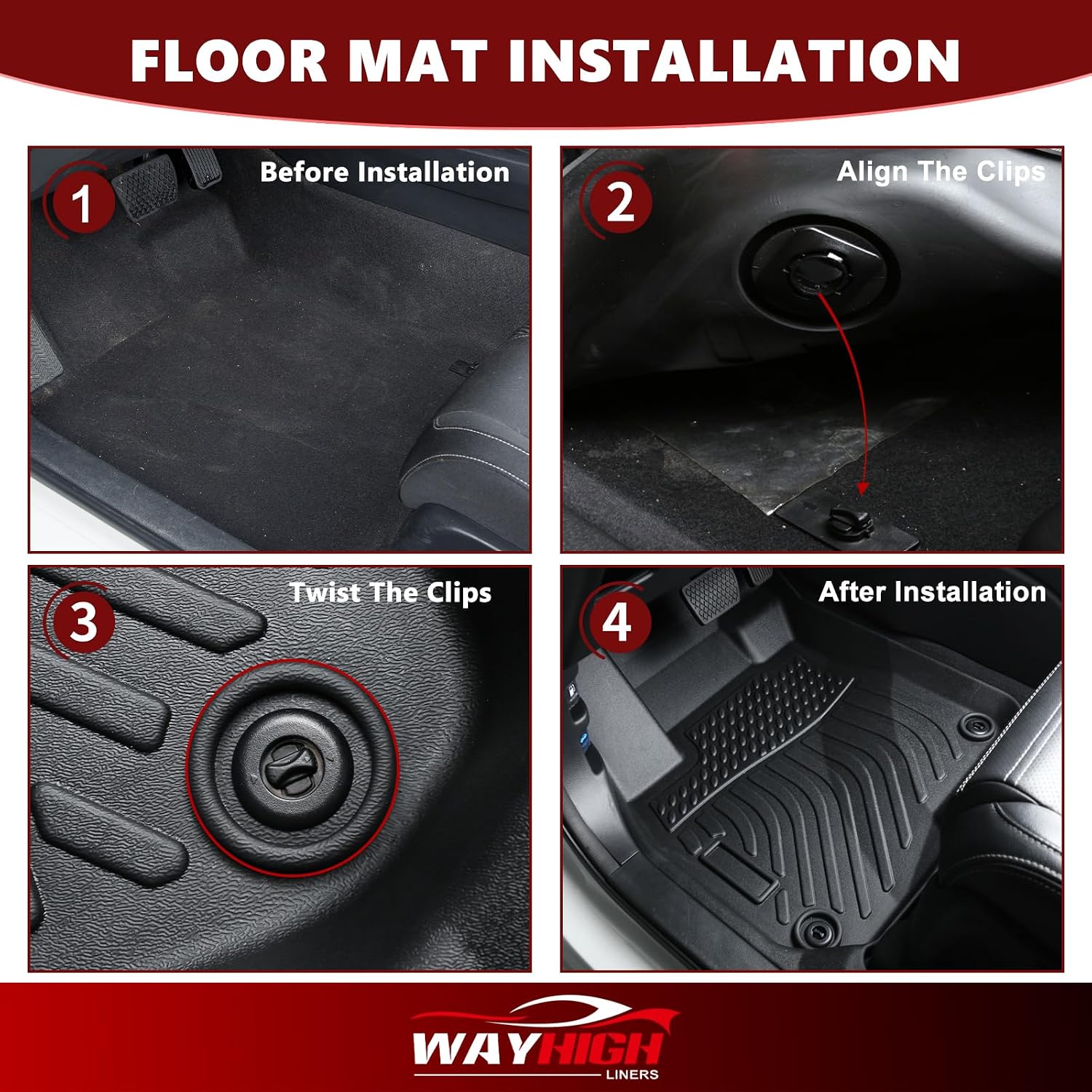 Detalle de Wayhigh floor mats and backseat cargo liner, TPE