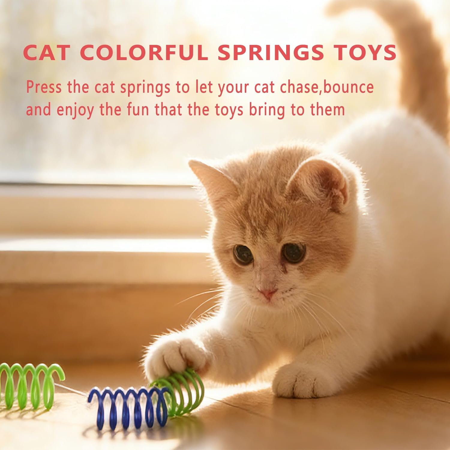 Thumbnail 3 de DMwespe 104 Pcs Cat Spring Toy review: a vibrant indoor chase set for kittens and cats