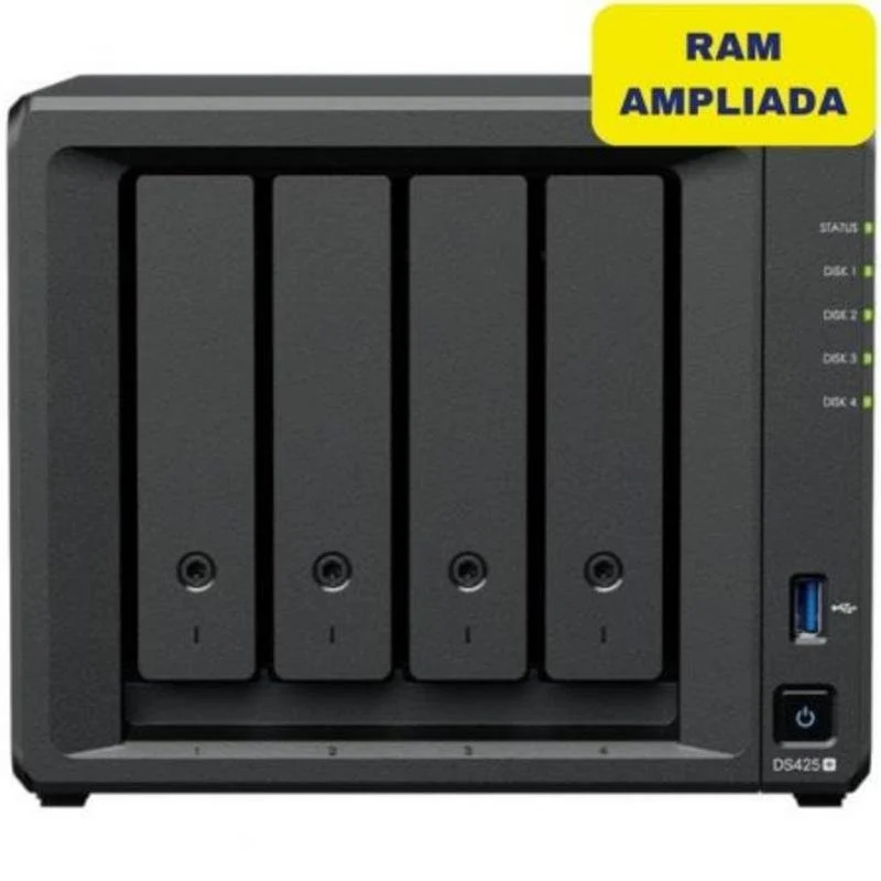 Detalle de Servidor NAS Synology DS425+ de 4 bahías: rendimiento y control para almacenamiento profesional