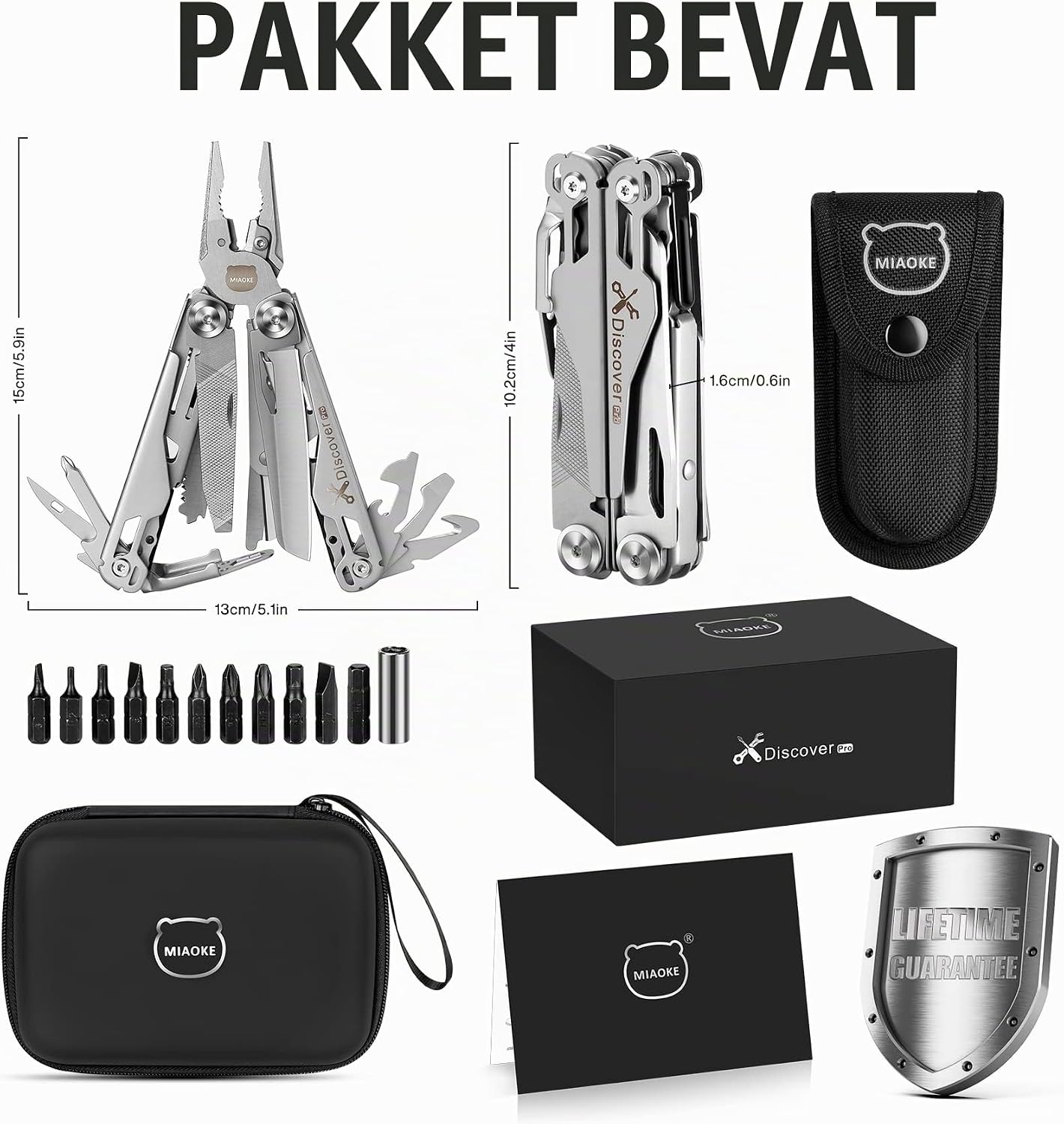 Thumbnail 6 de MIAOKE 23 In 1 Multi-Tool multitool van 440A-roestvrij staal met 11 bits