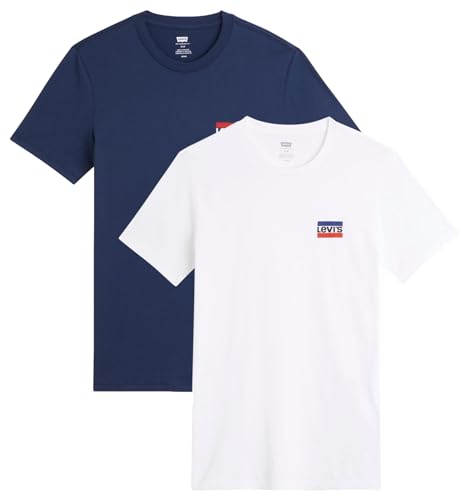 Thumbnail 8 de Levi's 2-Pack Crewneck Graphic Tee Uomo – Bianco (Sportswear White/Dress Blues), M