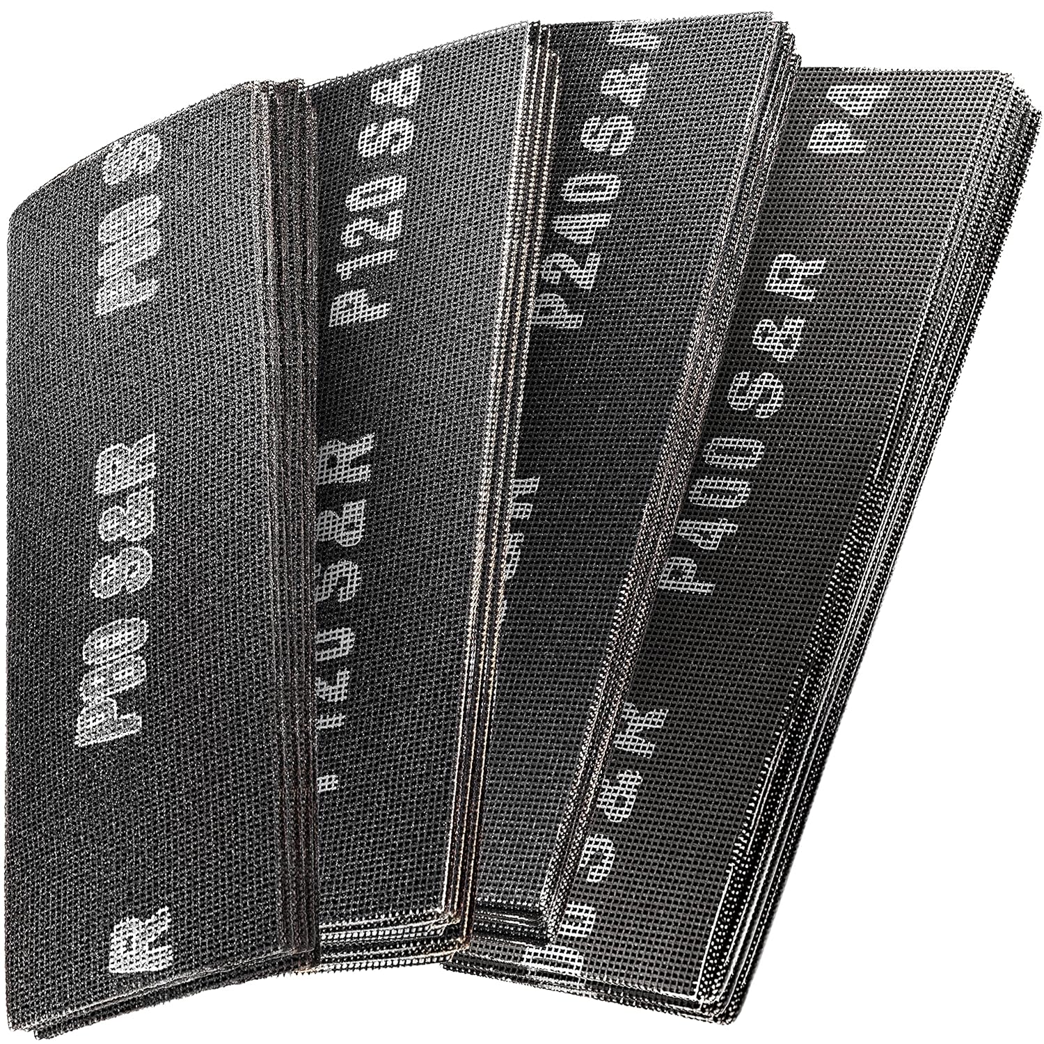 S&R Carta vetrata abrasiva Fogli con Retine per levigatrice | 40 pezzi (280x93 mm) con grane P80, P120, P220, P400