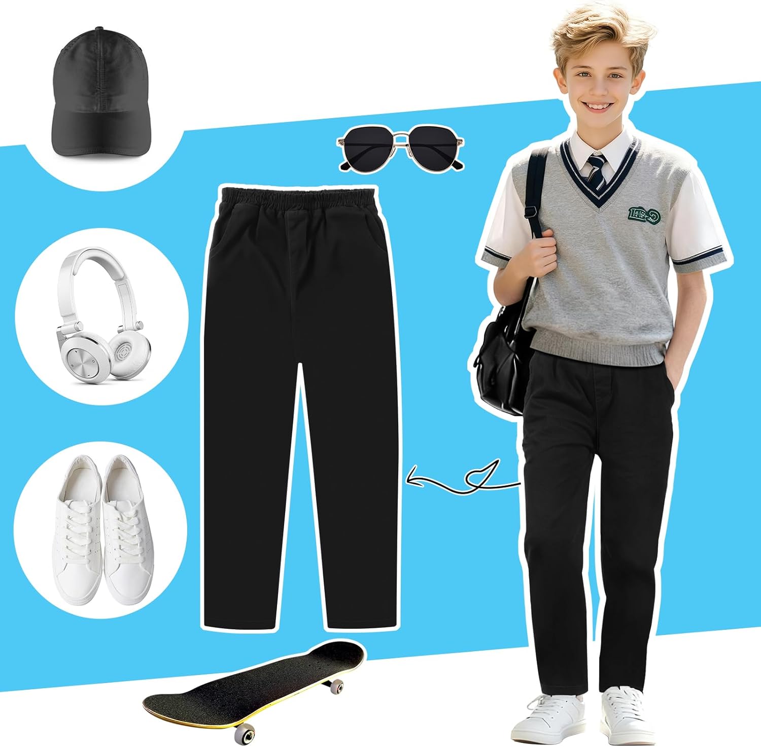 Thumbnail 4 de AYBUY Boys' School Trousers Elasticated Fit