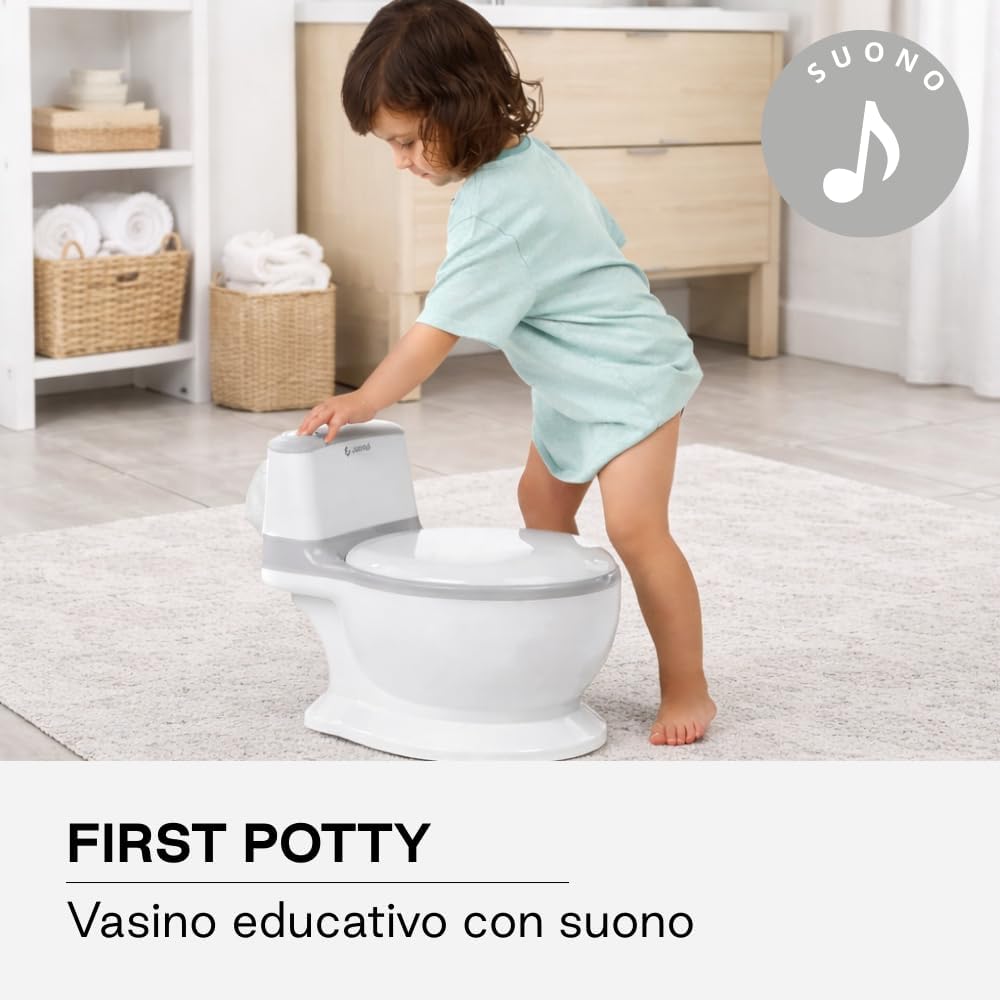 Detalle de Jané First Potty: vasino educativo con suono realista e contenitore estraibile antischizzo