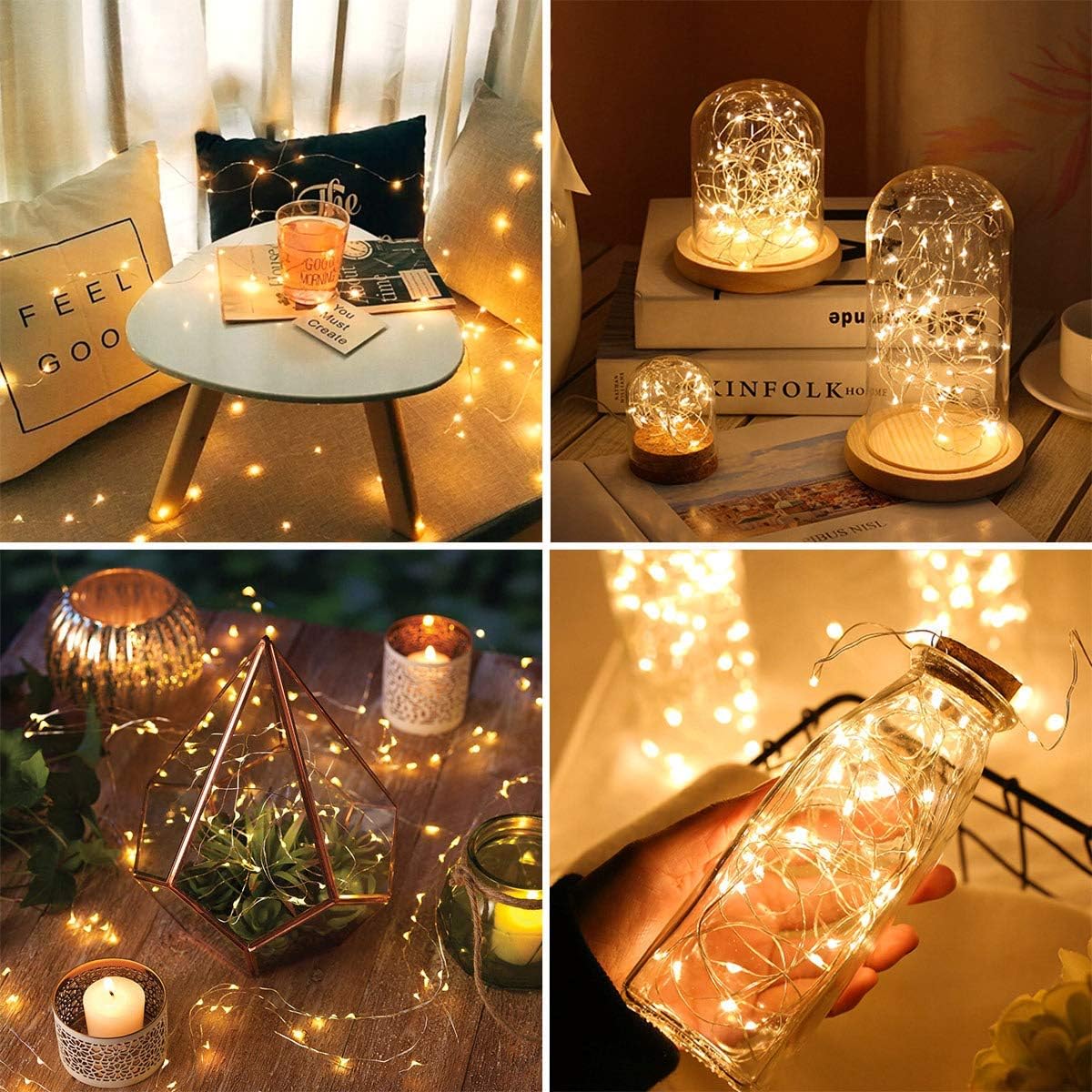 Detalle de LE Battery Fairy Lights – 1m 20 warm white LEDs (pack of 8) on CR2032 for mini displays