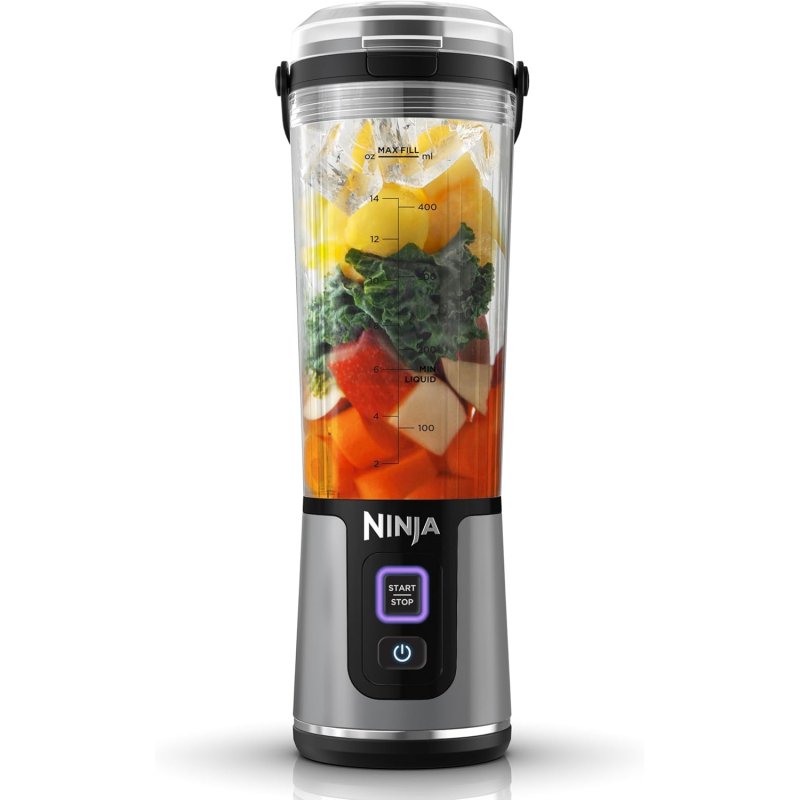Detalle 2 de Licuadora Ninja Blast portátil 530 ml (negra): potencia y movilidad para smoothies donde quieras
