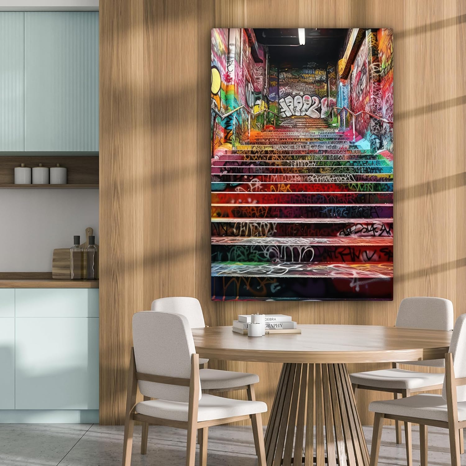 Thumbnail 3 de Impressions sur toile MuchoWow© 80x120 cm – déco murale Graffiti en couleurs, sans perçage