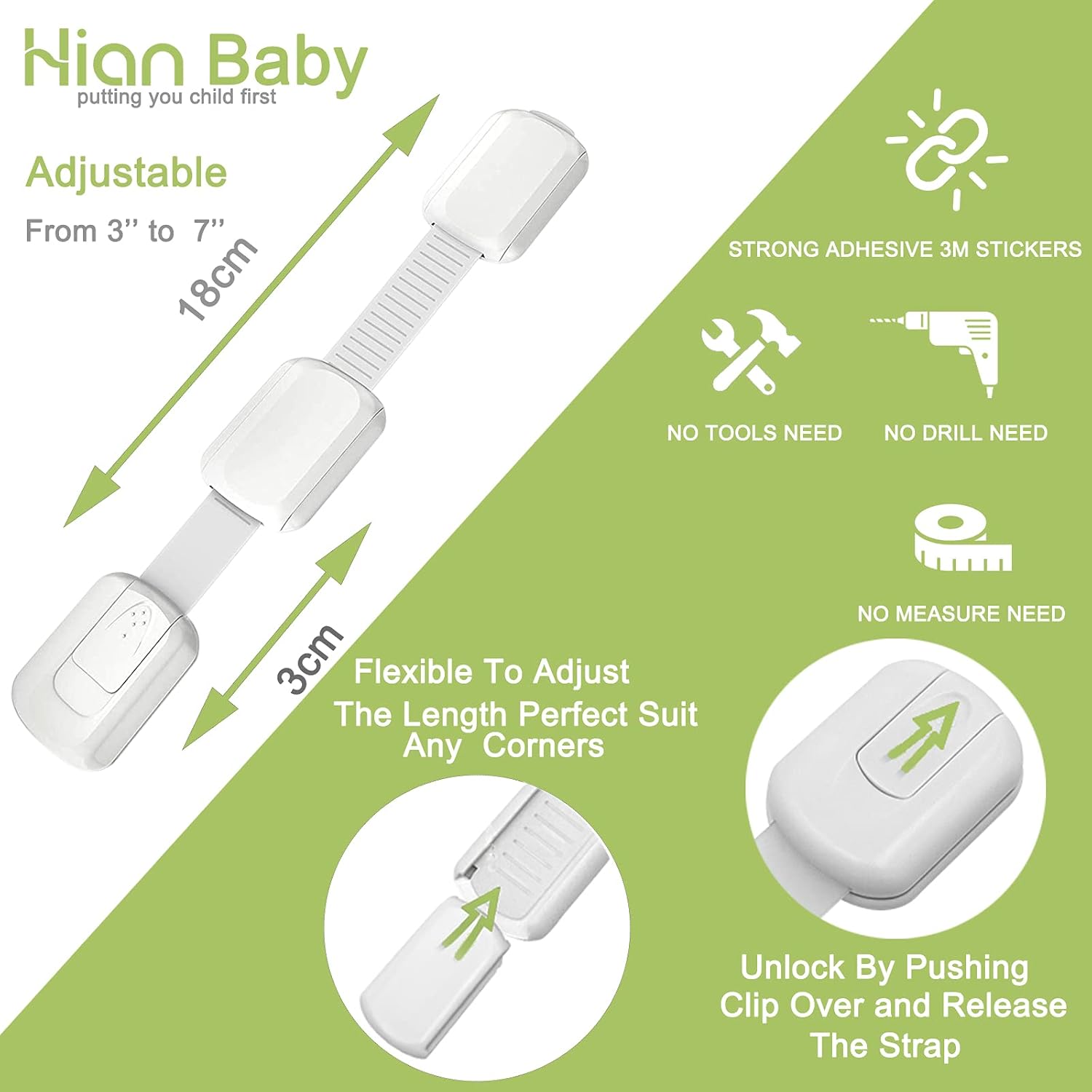 Thumbnail 2 de Hion Child Safety Locks 6-pack for cupboards 🔒