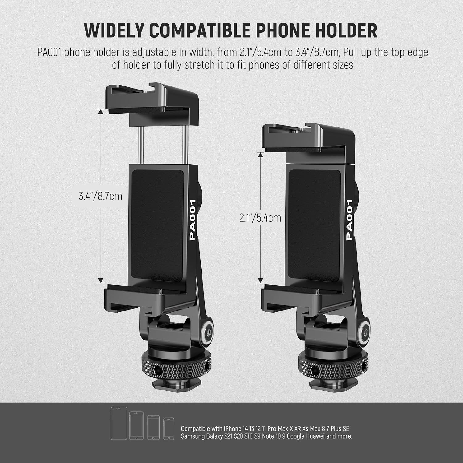 Detalle 1 de NEEWER Adaptador de trípode metálico para teléfono 📱 360°