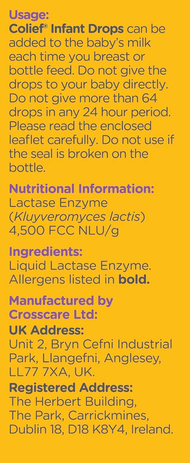 Detalle de Colief Infant Drops: Lactase Enzyme Drops for Colic Relief in Babies (15ml)