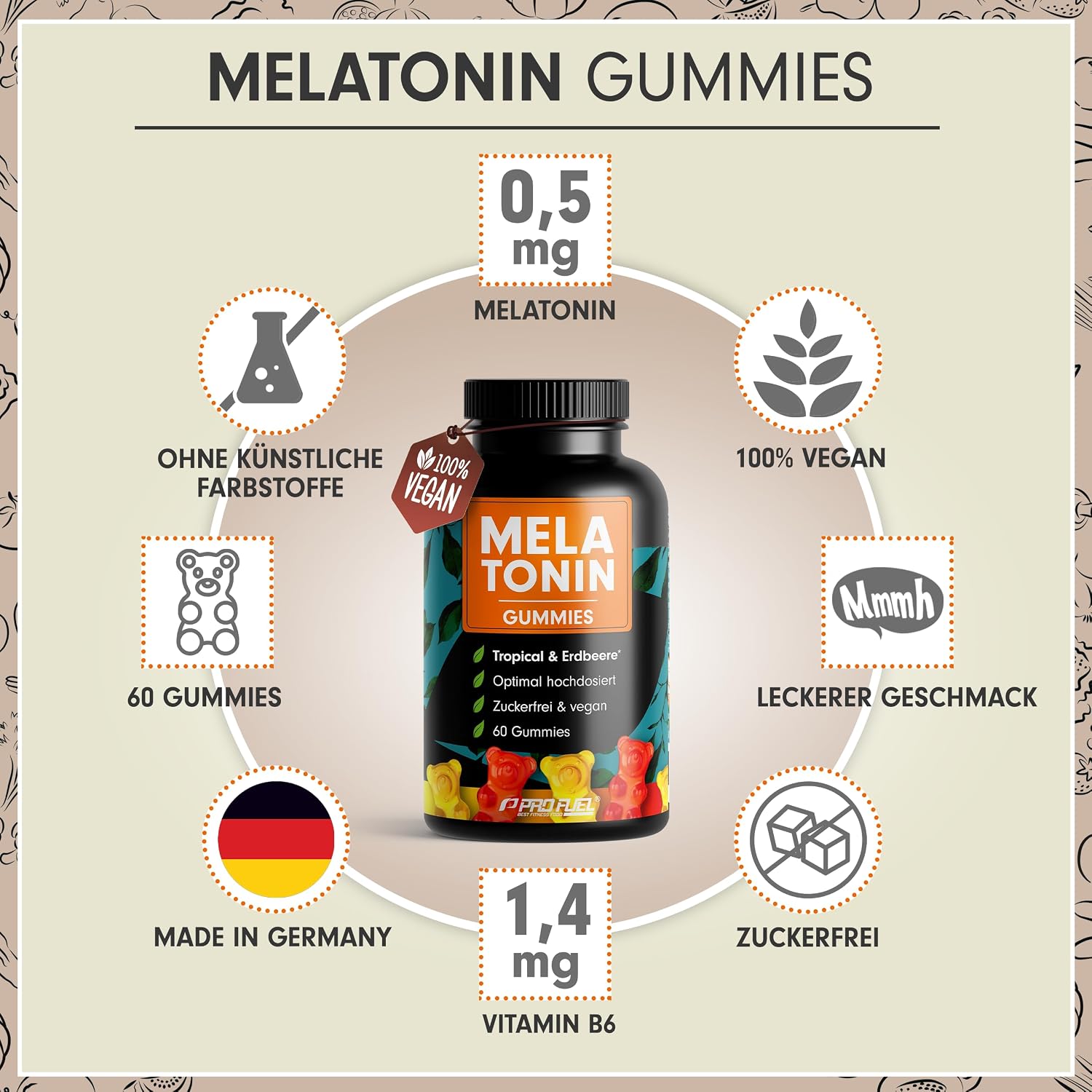 Thumbnail 1 de Melatonin Gummies 60x zuckerfrei vegan 🍬