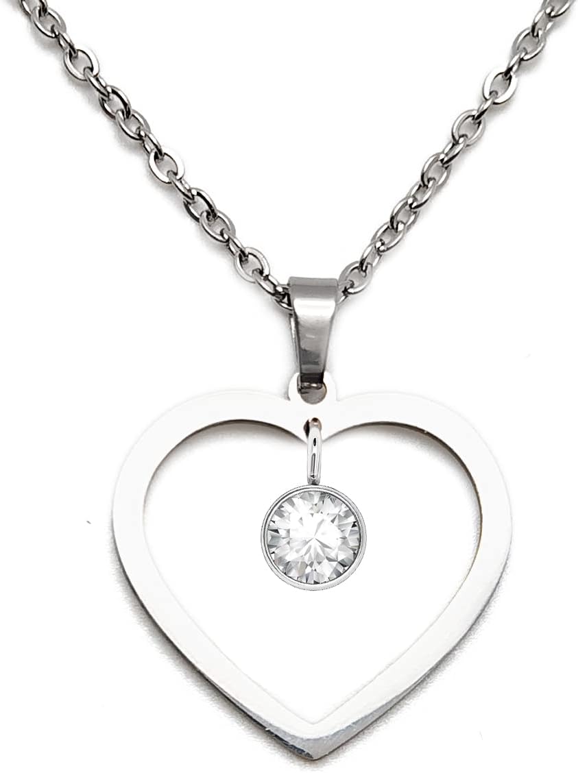 Detalle de Birthstone Necklace — Heart‑Shaped Birthstone Jewellery for Women
