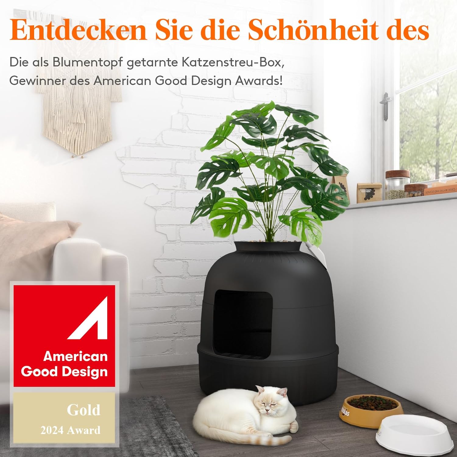 Detalle 2 de Lifewit Katzenklo Blumentopf 70 cm 🐱