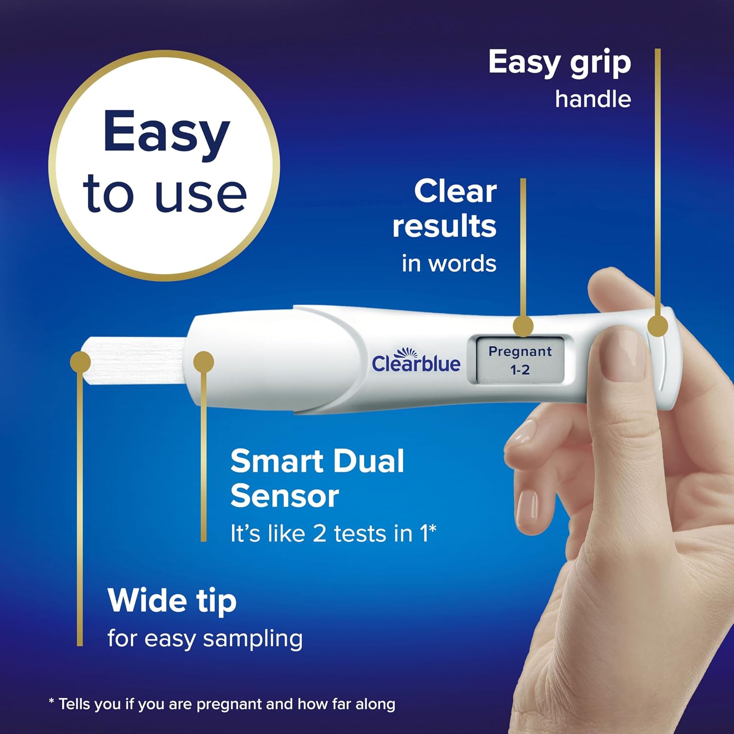 Detalle 2 de Clearblue Pregnancy Test Digital with Weeks Indicator, 2