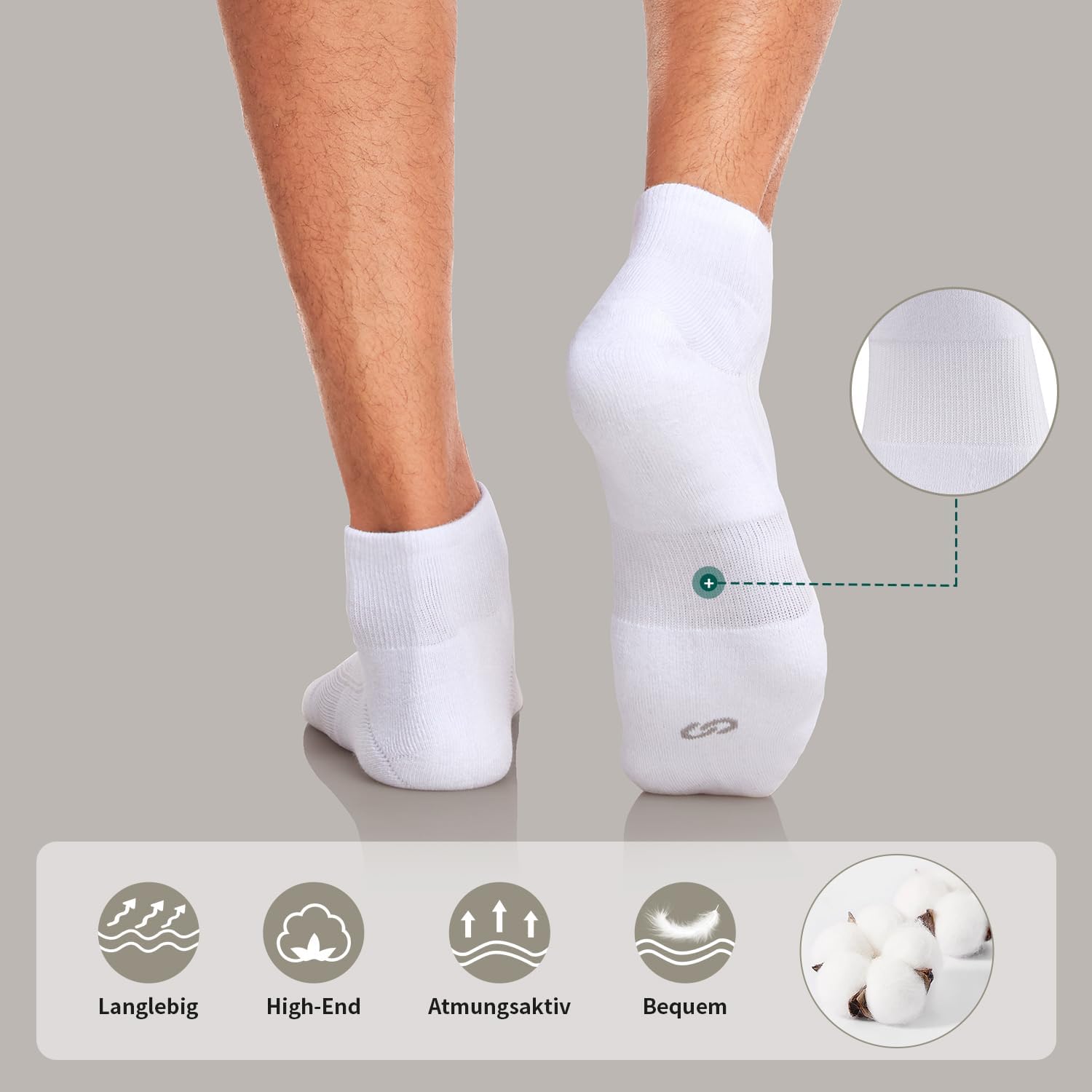 Thumbnail 3 de Natugloe Quarter Sportsocken 8 Paar