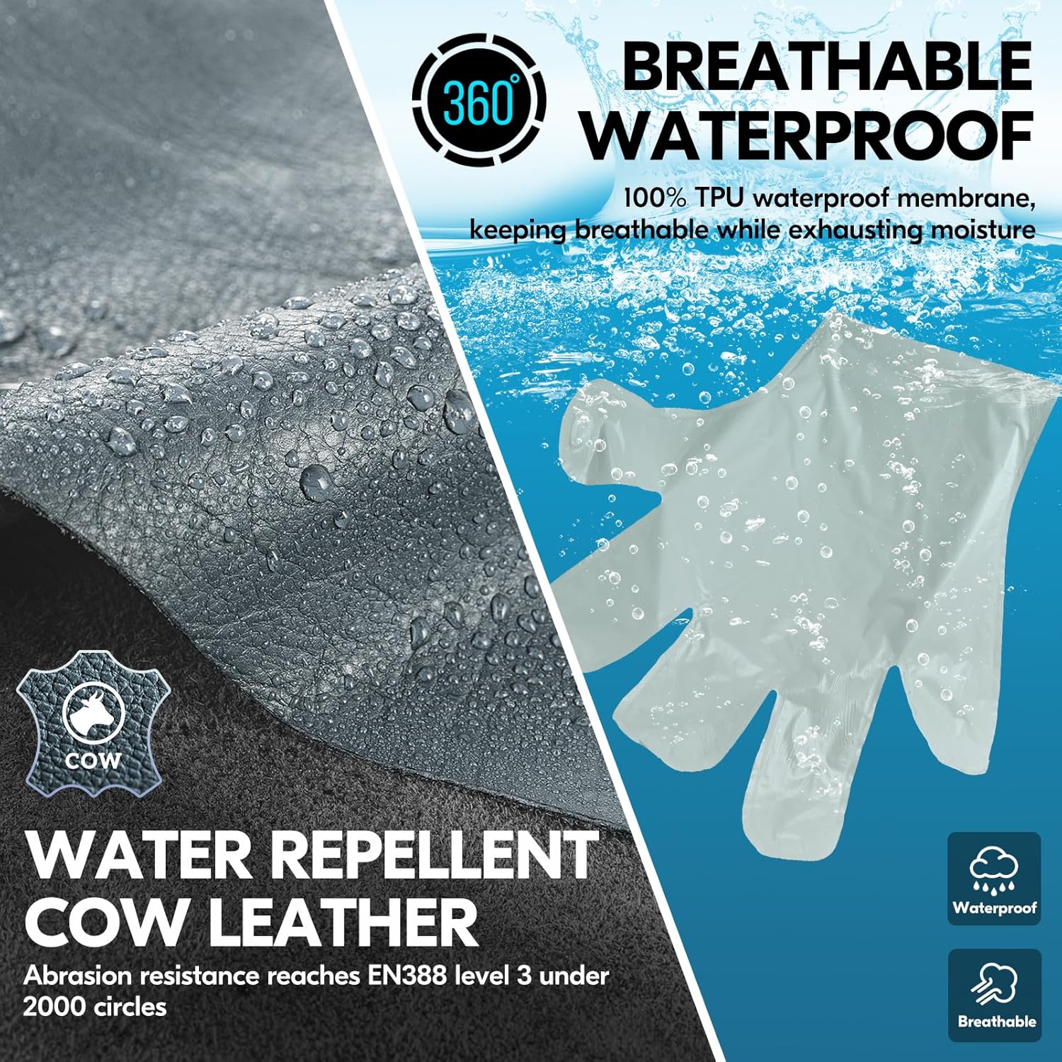 Thumbnail 3 de Vgo... Guanti da lavoro invernali impermeabili e antivibrazione Thinsulate fino a -20 °C