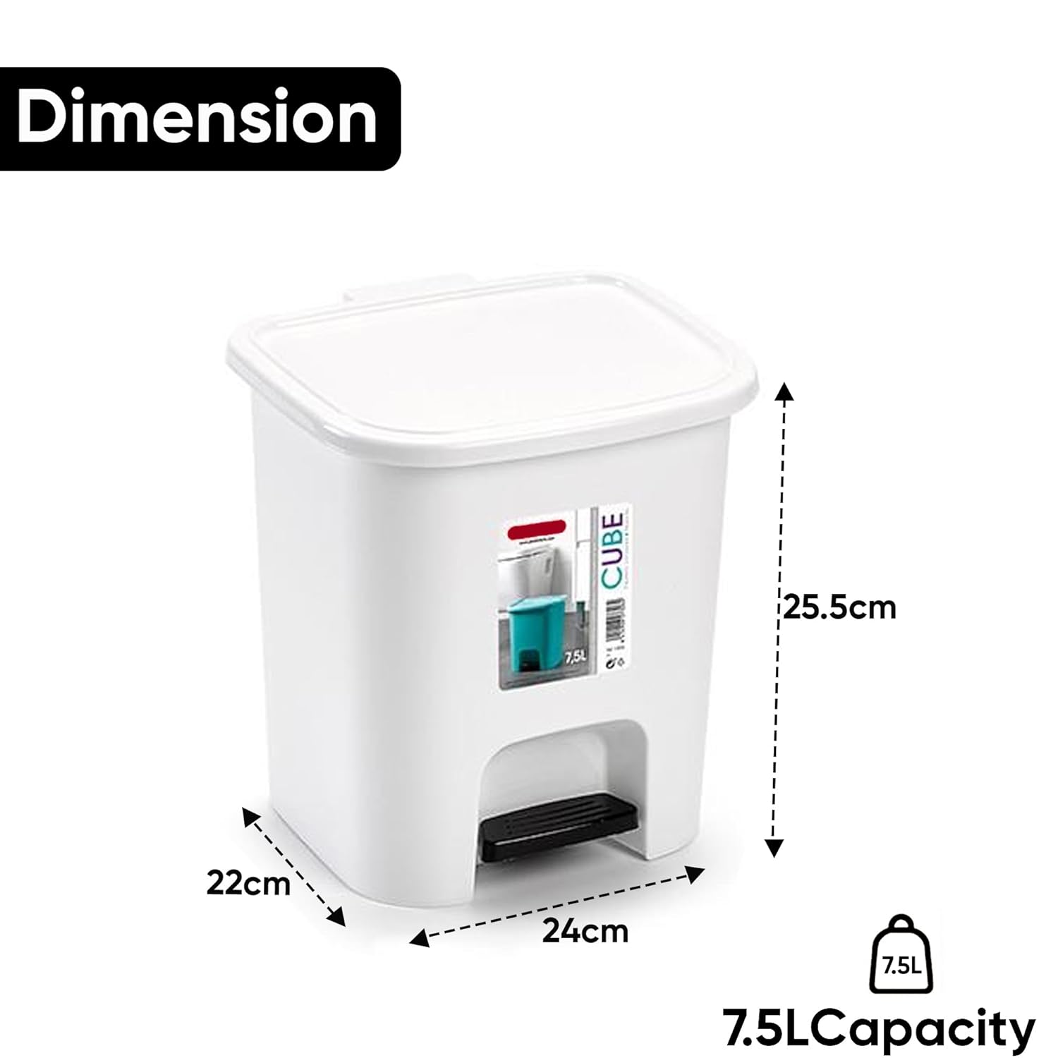 Thumbnail 2 de plastific Foot Pedal Bin 18L